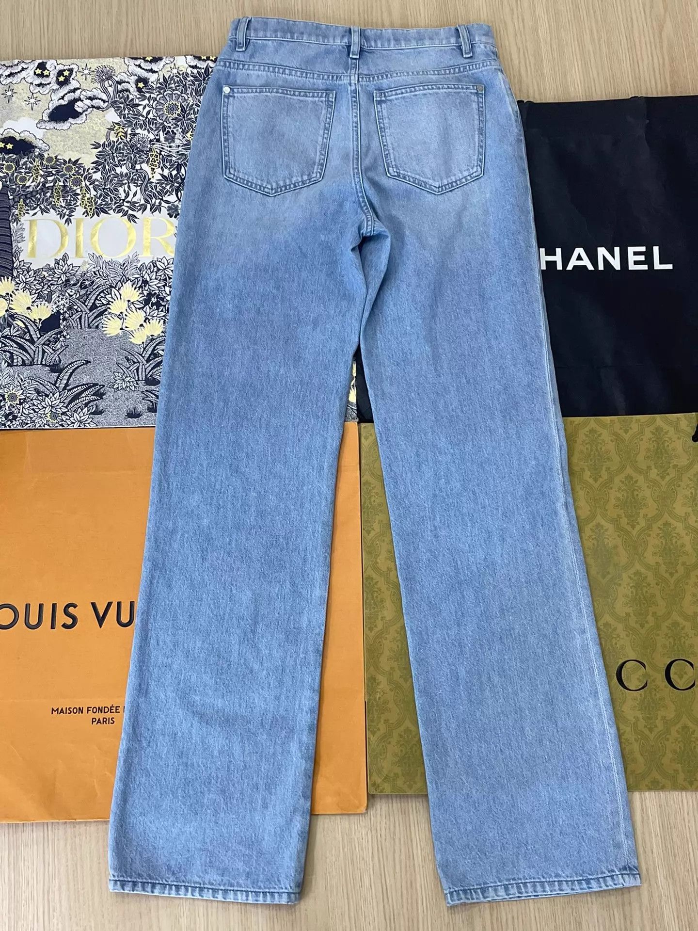Chanel Chanel Blue Camellia Cutout Jeans Size 36 Size 26" / US 2 / IT 38 - 3 Thumbnail