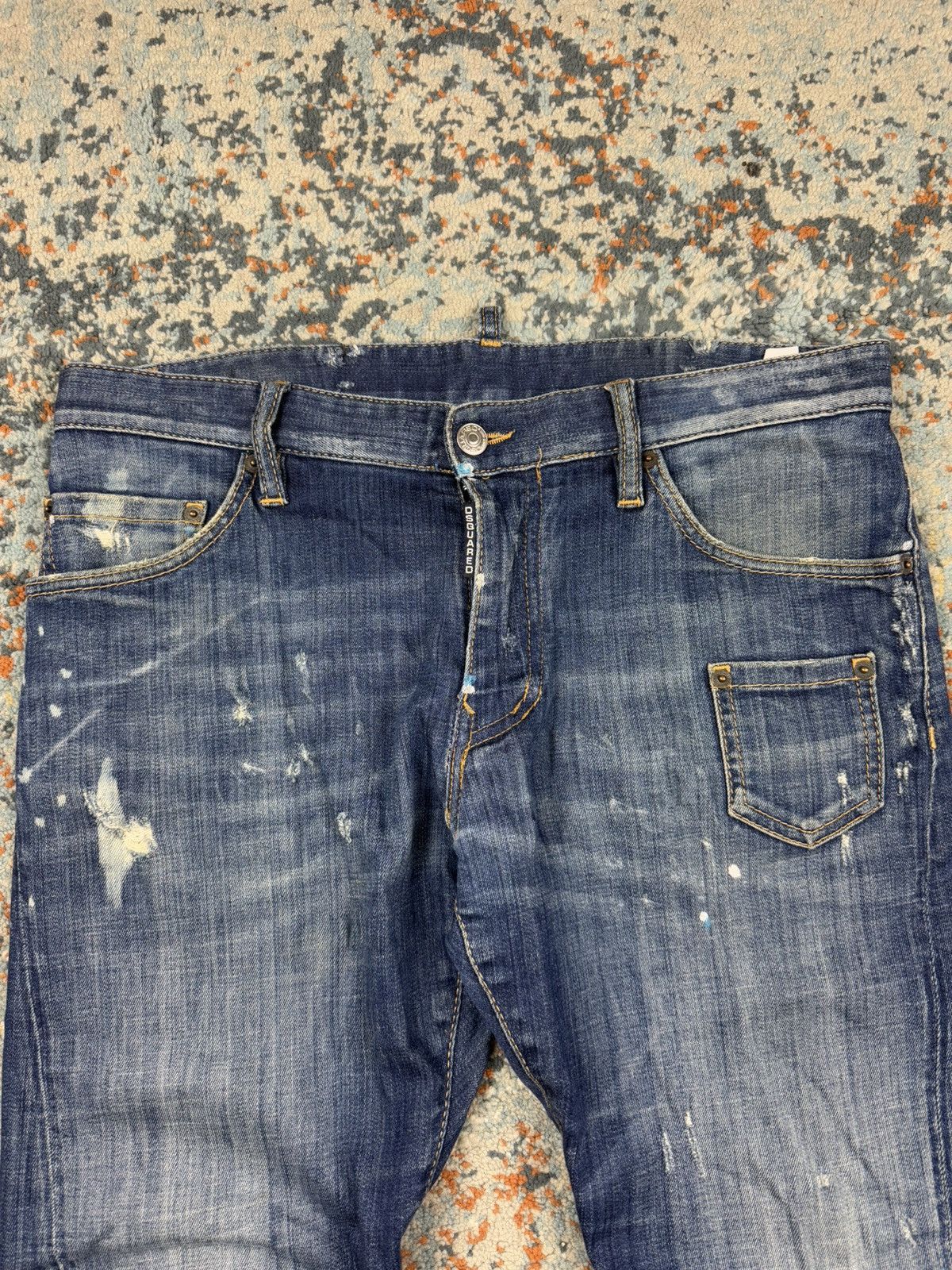 Designer × Dsquared2 × Vintage Vintage y2k Dsquared2 distressed paint splatter washed denim Size US 32 / EU 48 - 8 Thumbnail