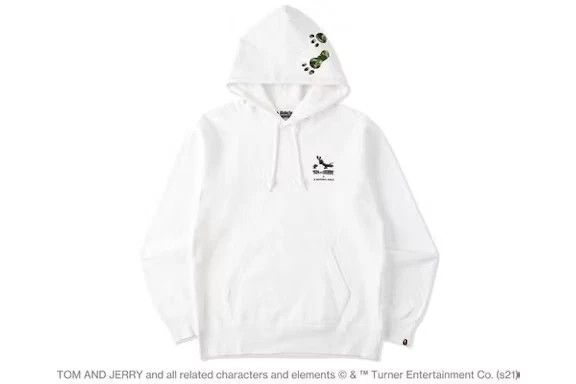 Bape Bape x tom and jerry footprints pullover hoodie White SS21 Size US L / EU 52-54 / 3 - 1 Thumbnail