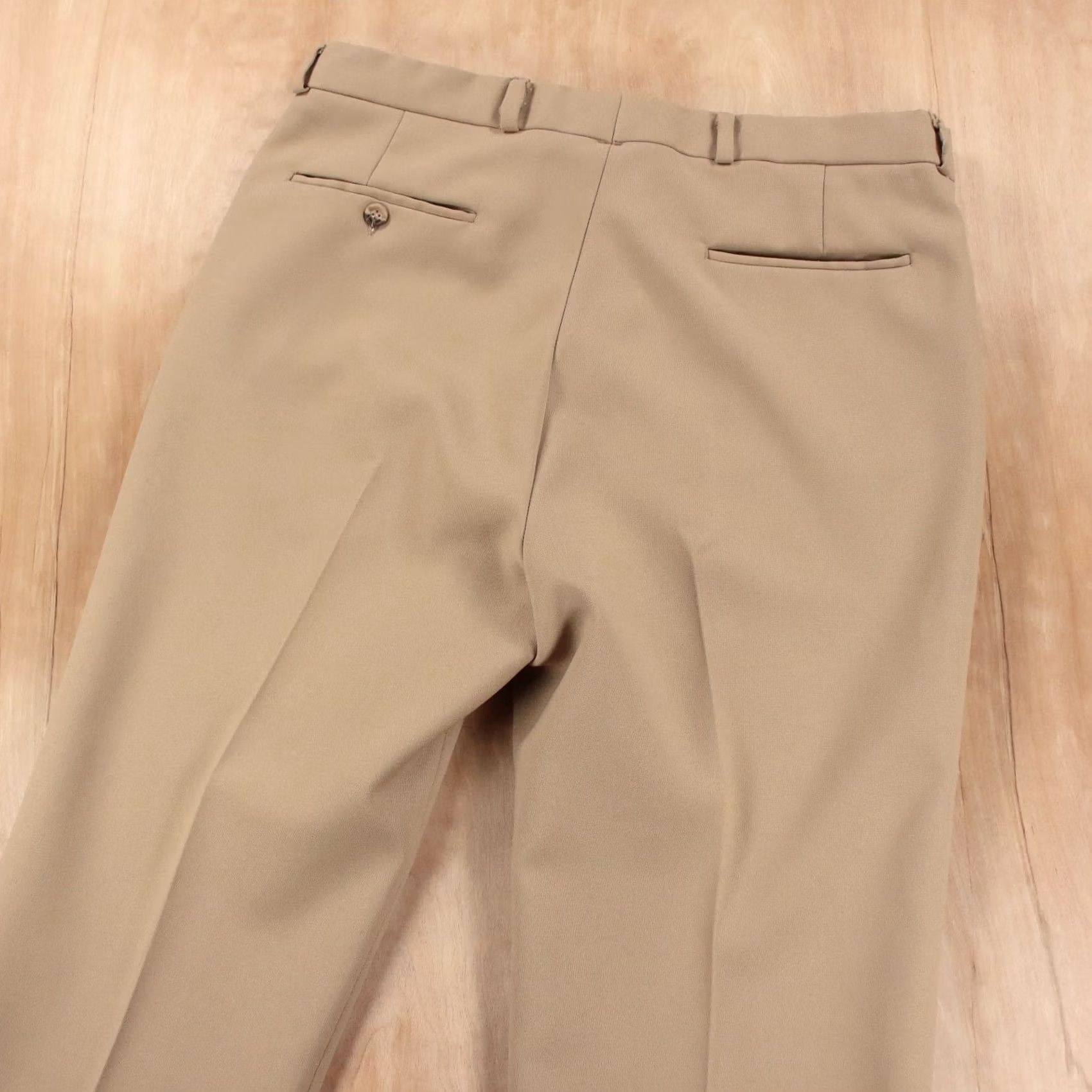 JW Anderson VINTAGE ANDERSON LITTLE polyester flat front straight leg pants 35x29 talon zip 70s Mens Size US 35 - 4 Thumbnail
