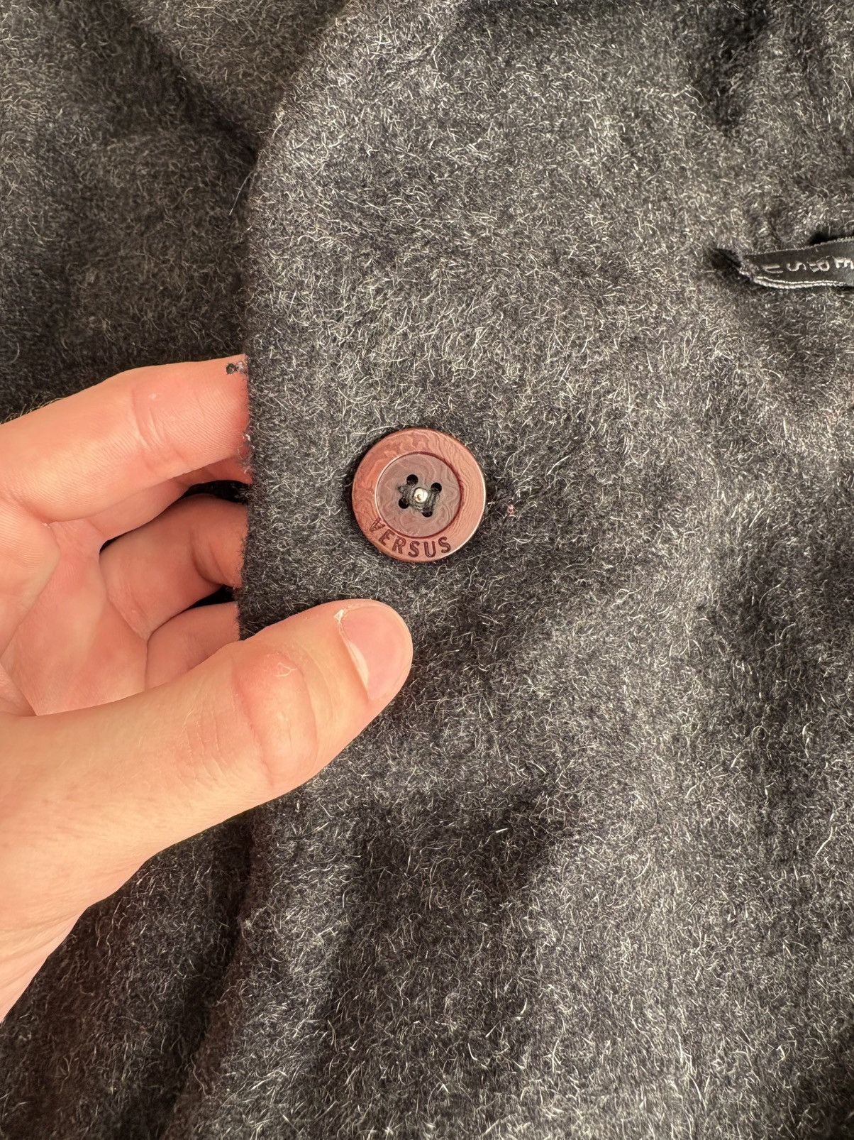 Versace × Versus Versace Vintage 80s Versus Gianni Versace Button/Zip Wool Coat Size US M / EU 48-50 / 2 - 8 Thumbnail