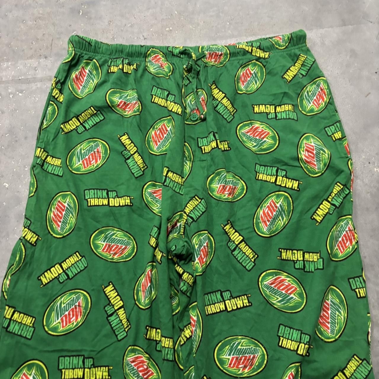 Japanese Brand × Vintage Crazy Vintage Y2K/2000s Grunge Cyber Goth Mountain Dew Sweatpants! Size US 32 / EU 48 - 4 Thumbnail