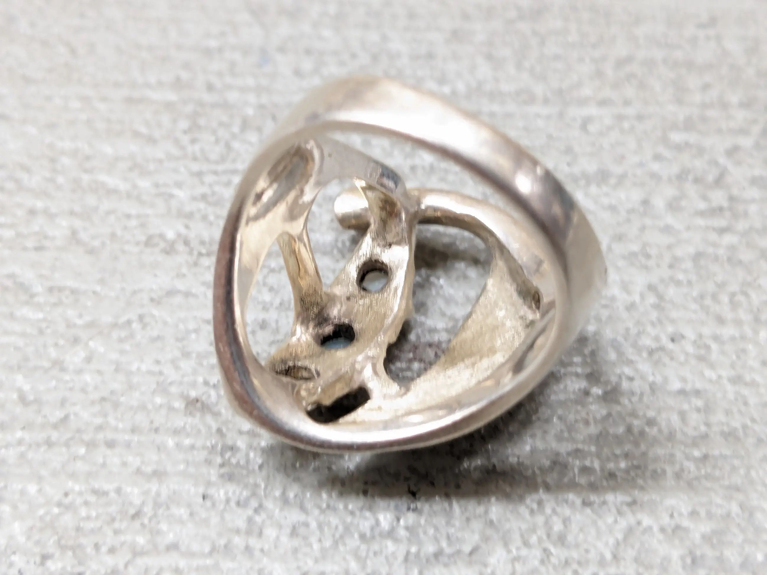 Jewelry × Sterling Silver Vintage Sterling Silver Ring Opal 9 Leaf Native Indian Taxco Size ONE SIZE - 6 Thumbnail