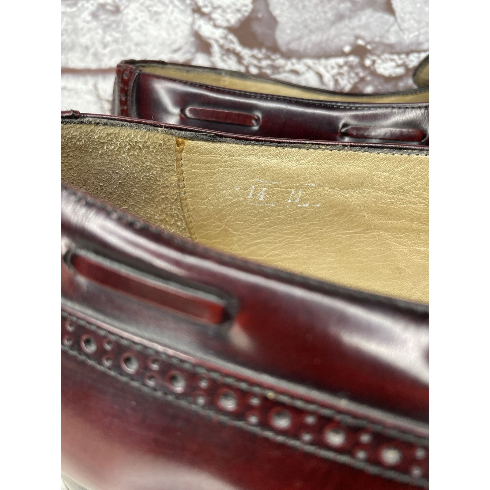 Nordstrom Nordstrom Burgundy Leather Wingtip Tassel Loafers Dress Shoe Size US 14 / EU 47 - 10 Thumbnail
