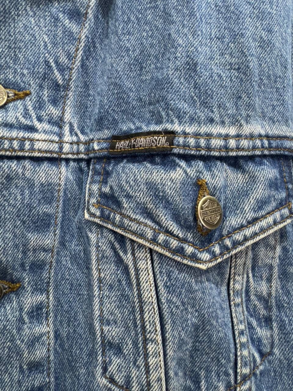 Vintage VINTAGE Harley Davidson Jacket Womens Jean Denim Blue 90s Size M / US 6-8 / IT 42-44 - 4 Thumbnail