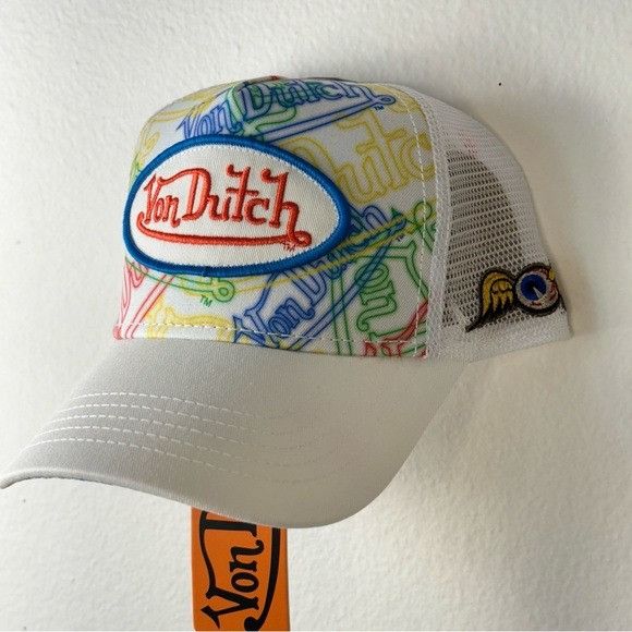 Other NWT VON DUTCH NEON LOGO WHITE TRUCKER HAT Size ONE SIZE - 4 Thumbnail