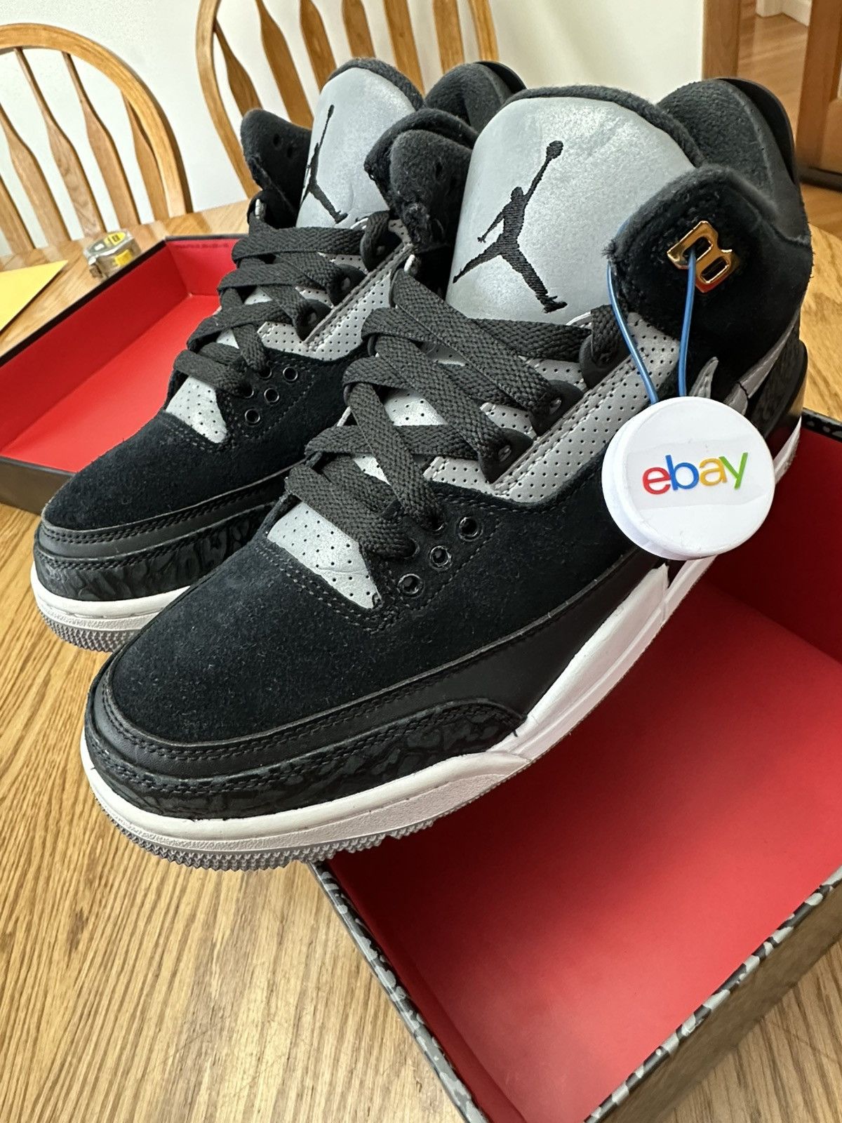Nike Jordan3 Black Tinker Hatfield Size US 7.5 / EU 40-41 - 5 Thumbnail