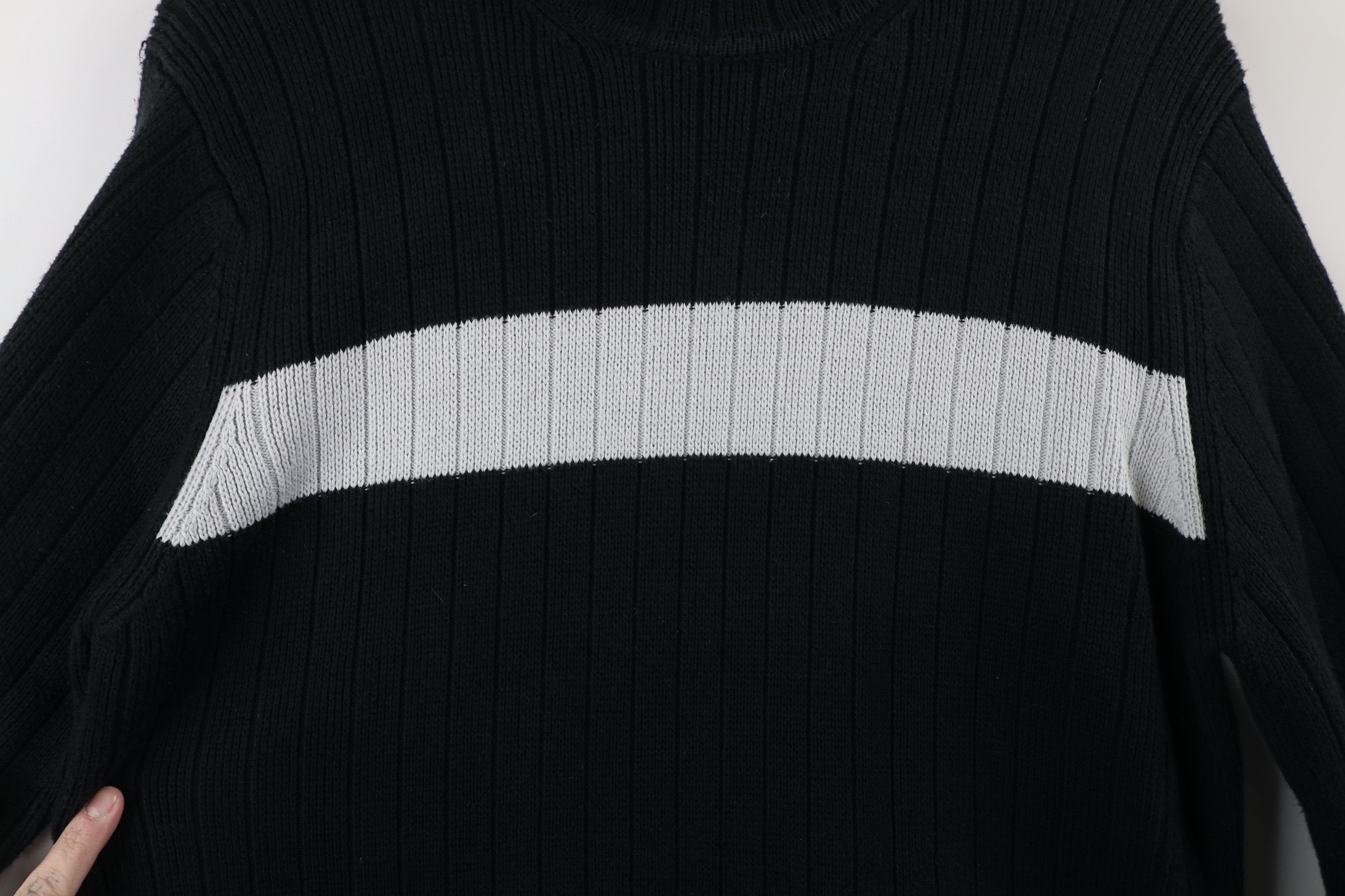 Vintage Vintage 90s Streetwear Block Ribbed Knit Mock Neck Sweater Size US M / EU 48-50 / 2 - 4 Thumbnail