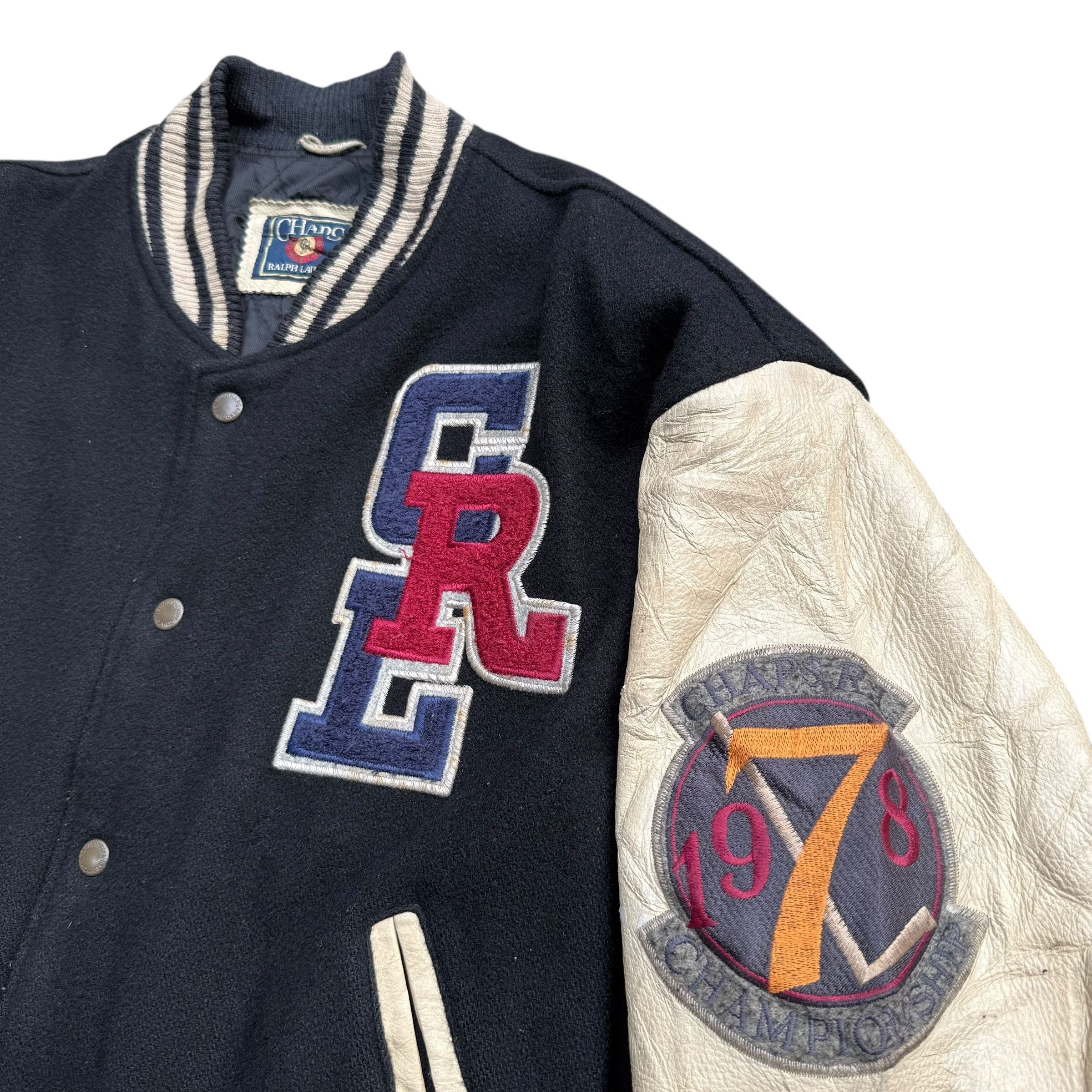 Chaps Chaps Vintage 1978 Ralph Lauren Wool Leather Varsity Jacket Size US L / EU 52-54 / 3 - 3 Thumbnail