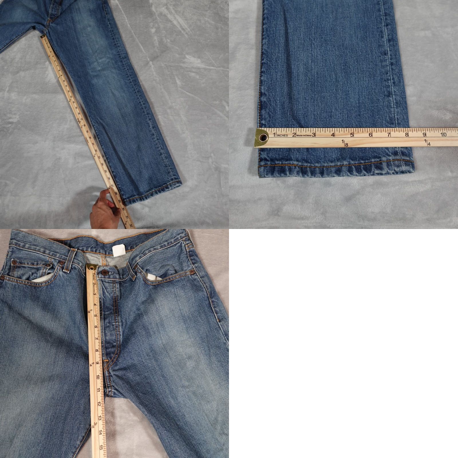 Levi's VINTAGE Levi’s 501 Jeans Mens 34x30 Straight Leg Button Fly Denim Blue 501 Series Retro Mens Jeans Size US 34 / EU 50 - 8 Thumbnail