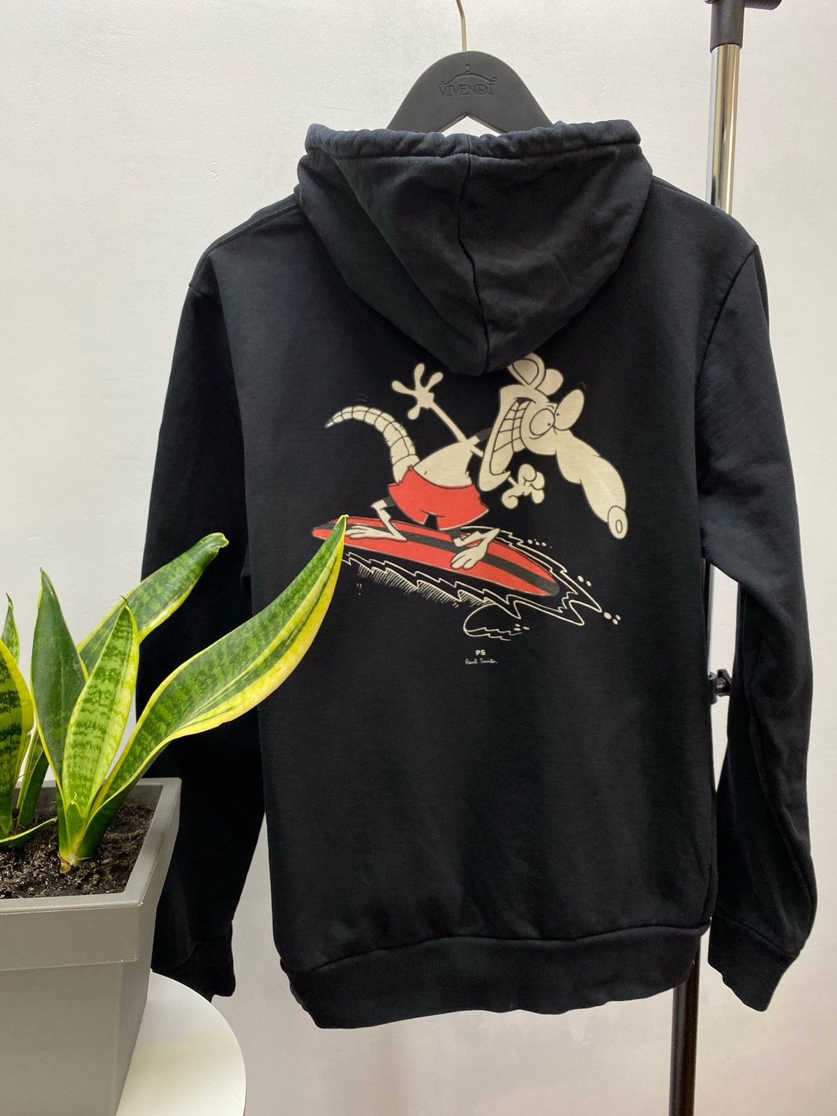 Paul Smith × Vintage Vintage Paul Smith Surfing Rat Hoodie M Men’s Black Size US M / EU 48-50 / 2 - 16 Thumbnail