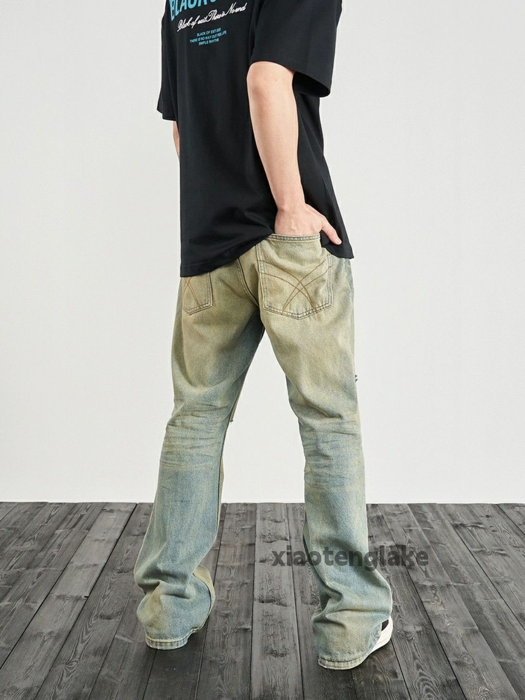 Jean × Vintage washed faded damaged ripped punk grunge jeans Size US 32 / EU 48 - 3 Thumbnail