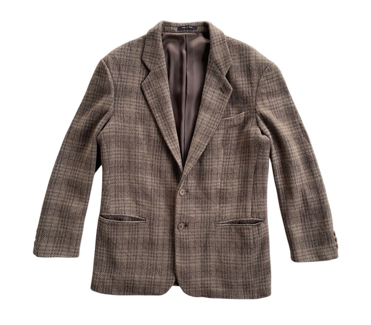 Emporio Armani Emporio Armani Wool Tartan Coat Size 48R - 3 Thumbnail