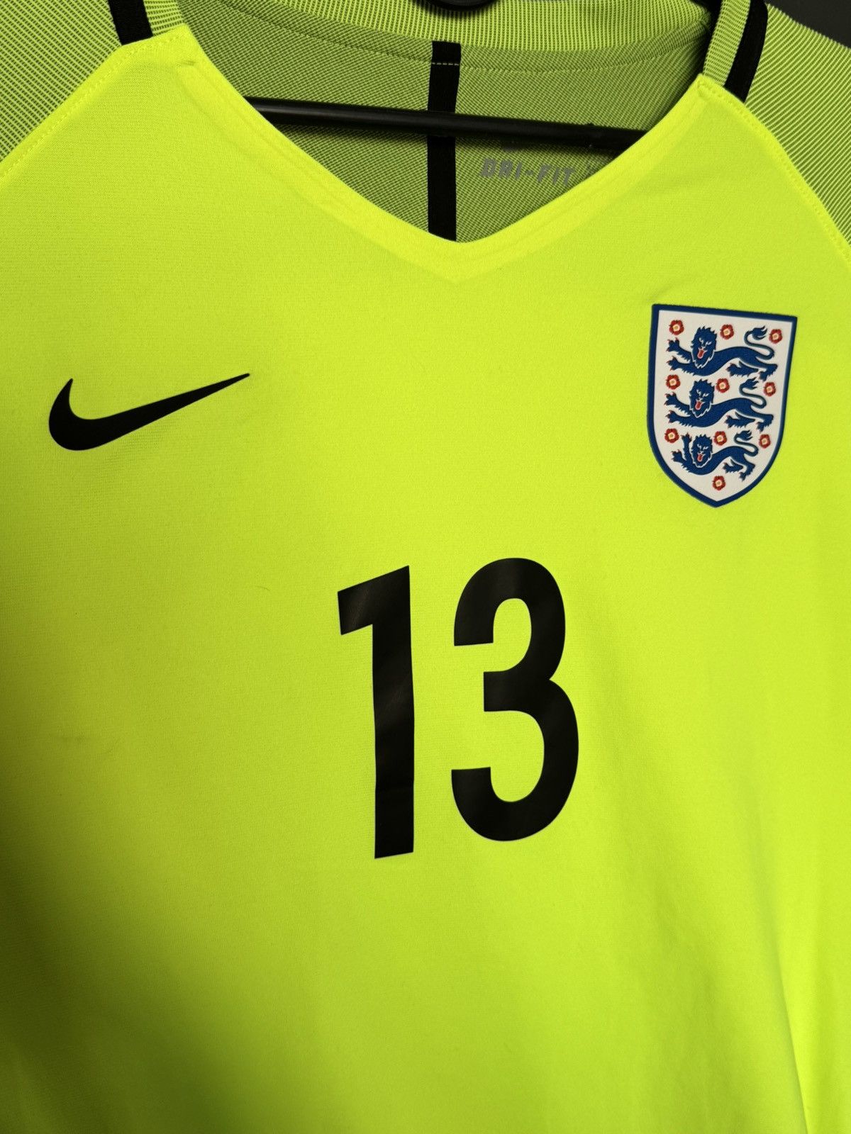 Nike England 16/17 Goalkeeper Match Worn Football Jersey T-Shirt Size US L / EU 52-54 / 3 - 3 Thumbnail