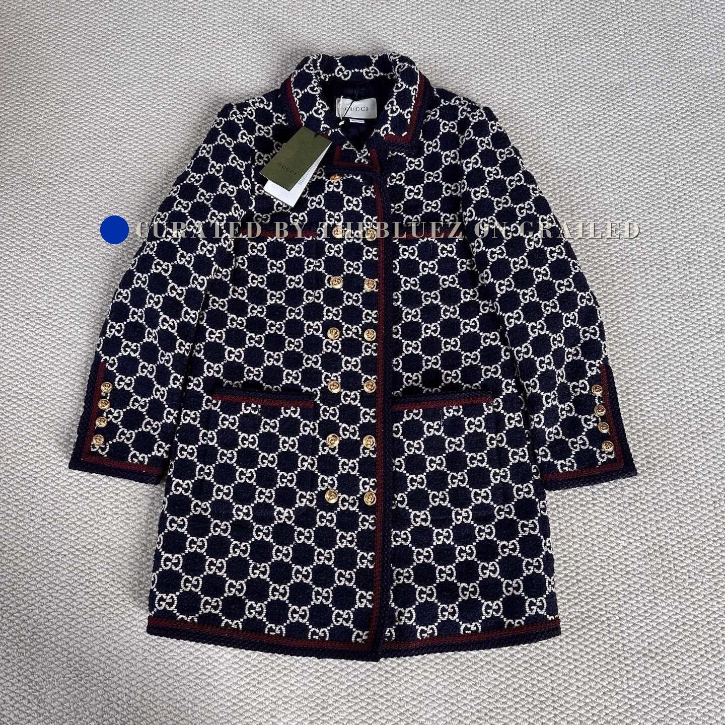 Gucci Gucci Logo Embroidery All-Over Print Lapel Coat Size XS / US 0-2 / IT 36-38 - 1 Thumbnail
