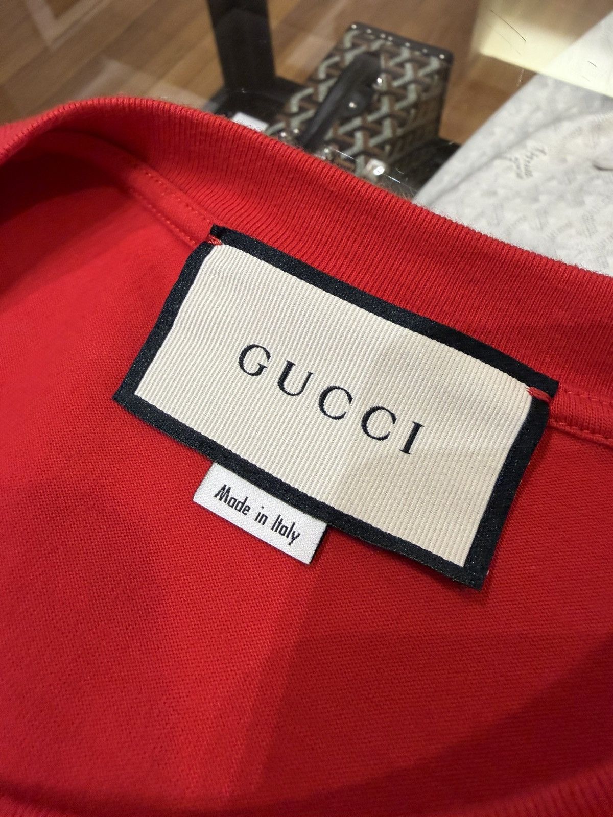 Gucci Gucci Band Flag Tee - Red Size US L / EU 52-54 / 3 - 3 Thumbnail