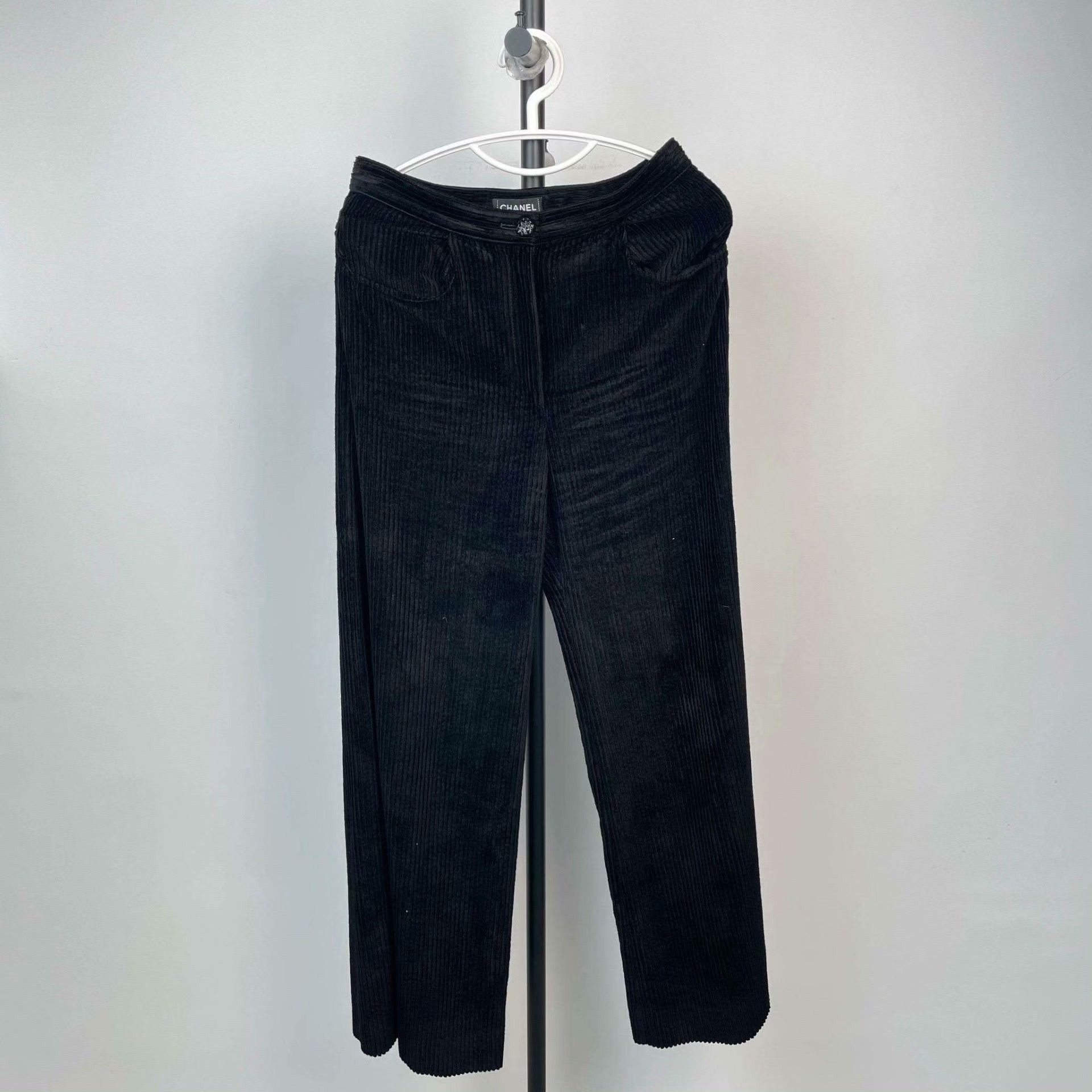 Chanel Chanel 25k Black Straight-Leg Trousers Size 36" / US 14 / IT 50 - 1 Thumbnail