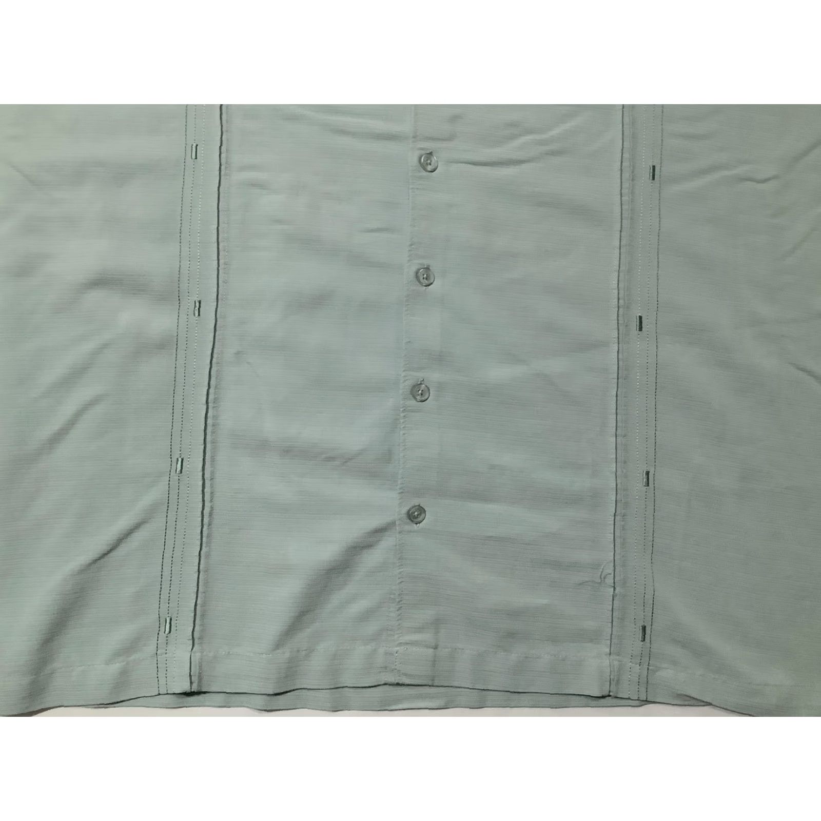 Cubavera Cubavera Shirt Mens 4XL Green Pleated Short Sleeve Button Front Rayon Casual Size US XXL / EU 58 / 5 - 3 Thumbnail
