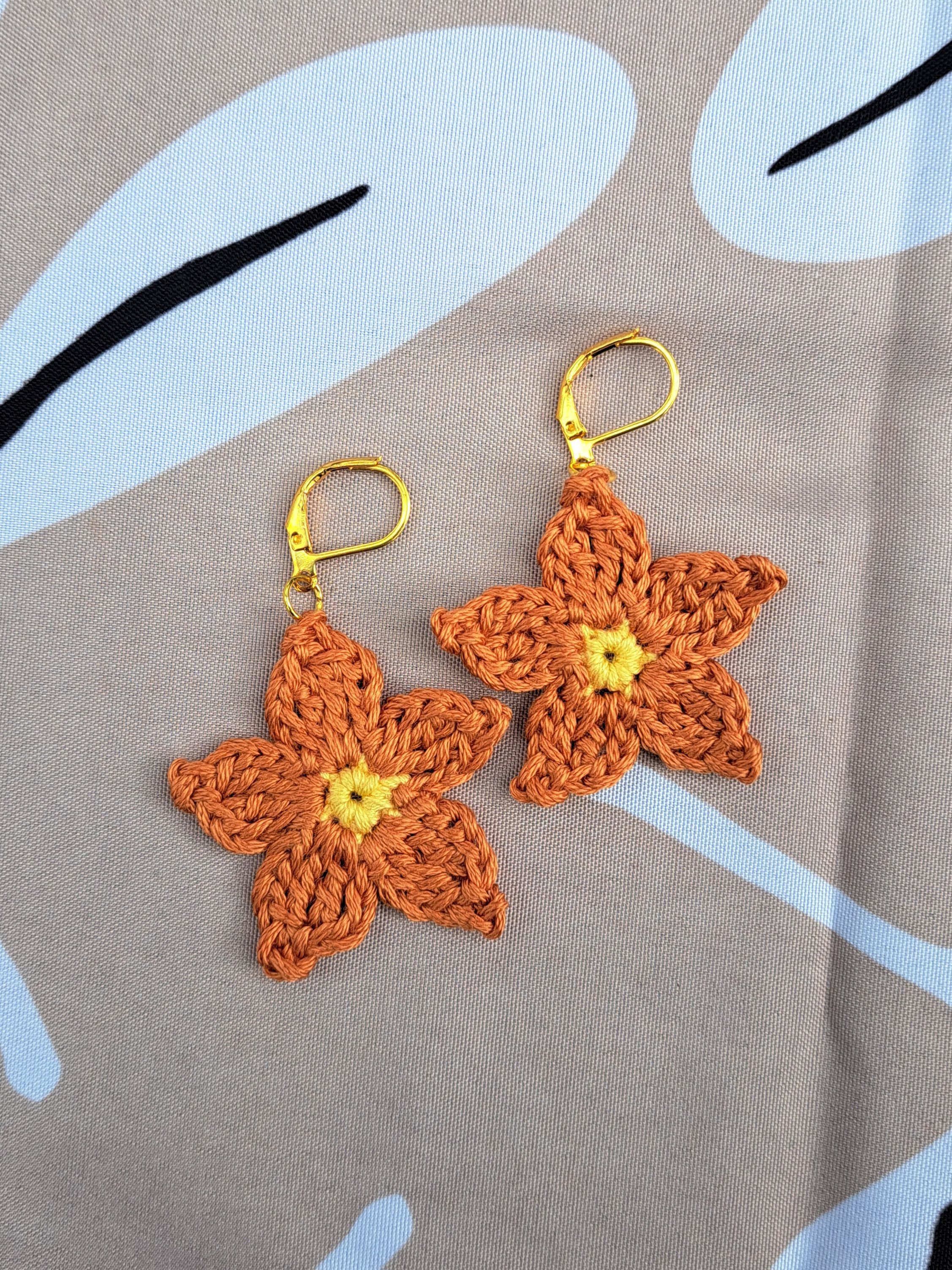 Handmade Crochet flower earrings Size ONE SIZE - 1 Preview