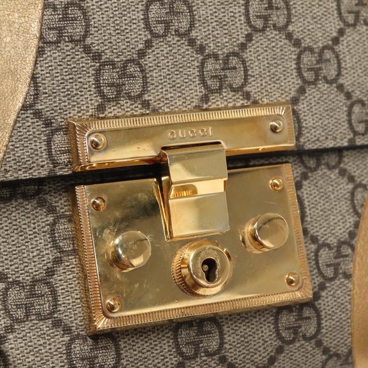 Gucci GUCCI Padlock GG Supreme Chain Shoulder Bag Pvc Beige Size ONE SIZE - 14 Thumbnail