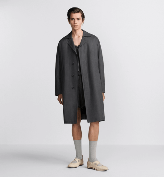 Dior o1w1db10525 443C35 Coat with Rear Martingale Belt in Gray Size US L / EU 52-54 / 3 - 5 Thumbnail