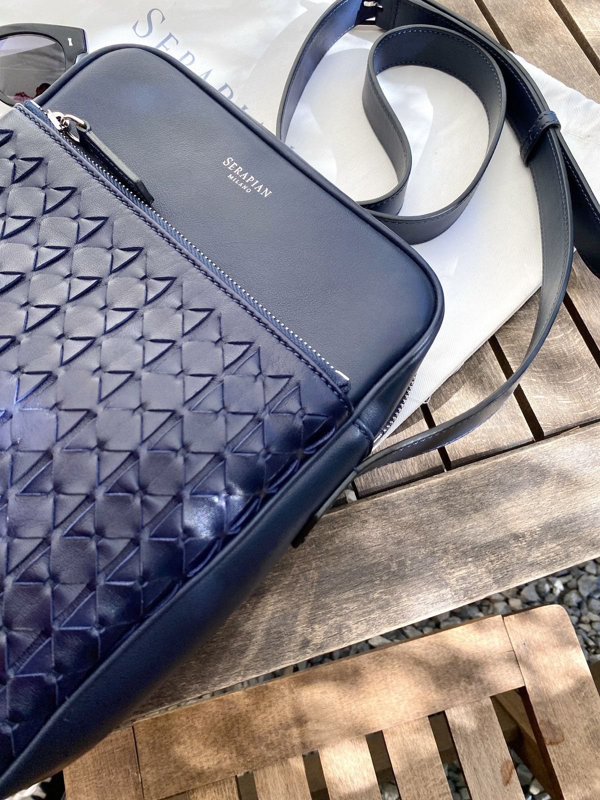 Designer × Serapian Milano Serapian Milano Messenger in Mosaico Weawing Leather Bag Size ONE SIZE - 8 Thumbnail