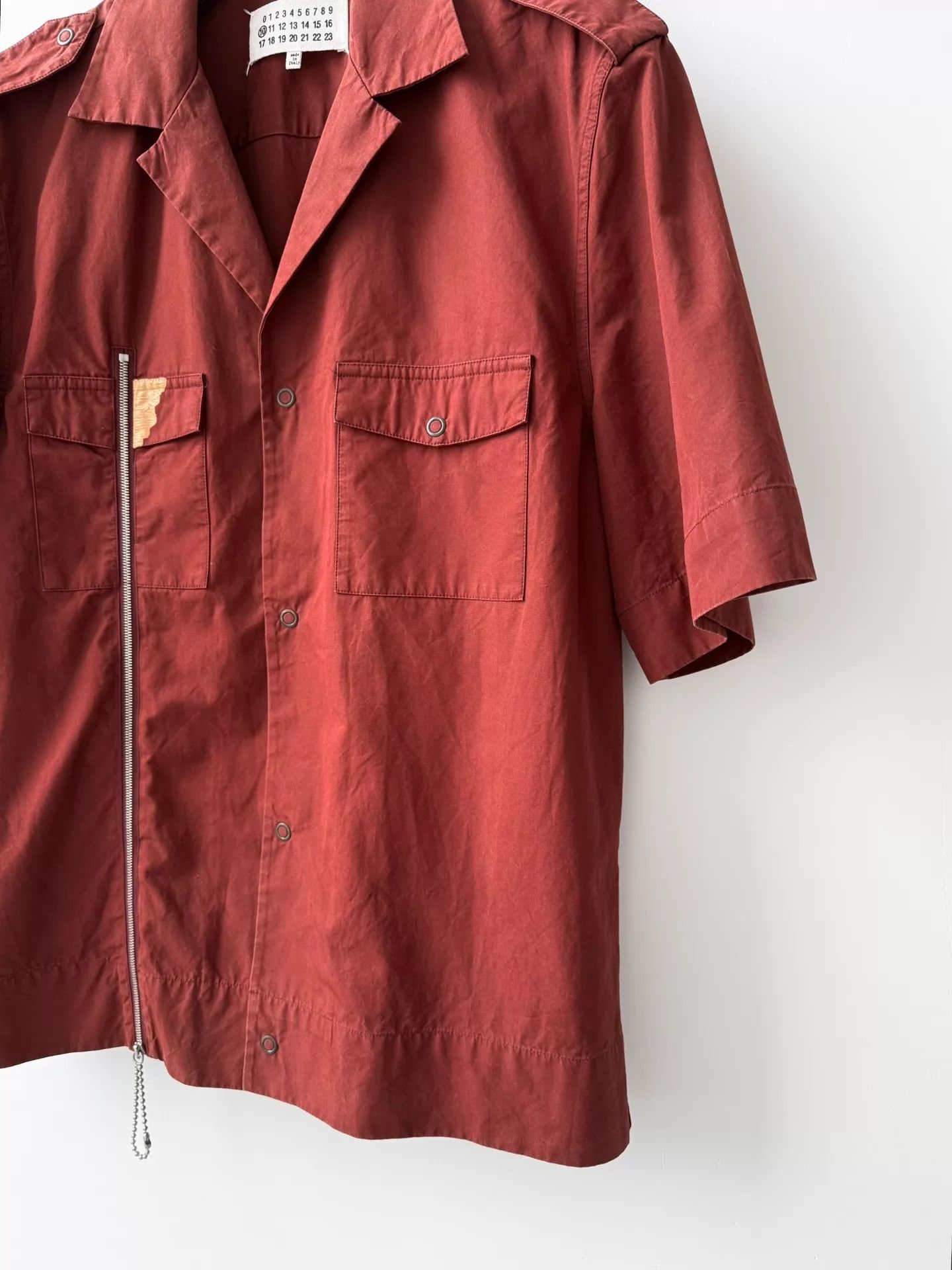 Maison Margiela Maison Margiela S/S16 Cuban Collar Zipper Shirt Dirty 48 Size US M / EU 48-50 / 2 - 6 Thumbnail