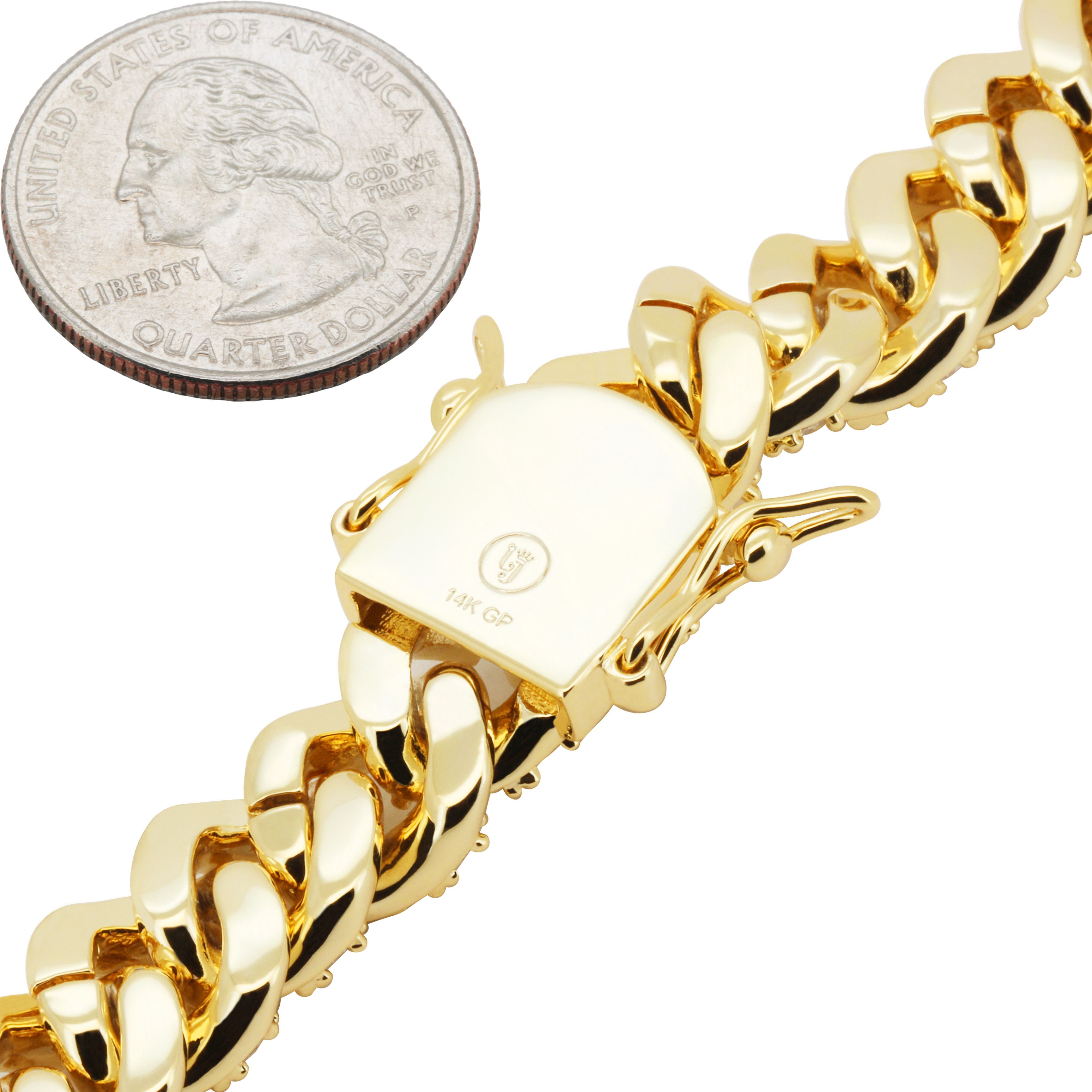 Other 14k Yellow Gold Plated AAA CZ 12mm Cuban Link Bracelet 8.5” Size ONE SIZE - 3 Thumbnail
