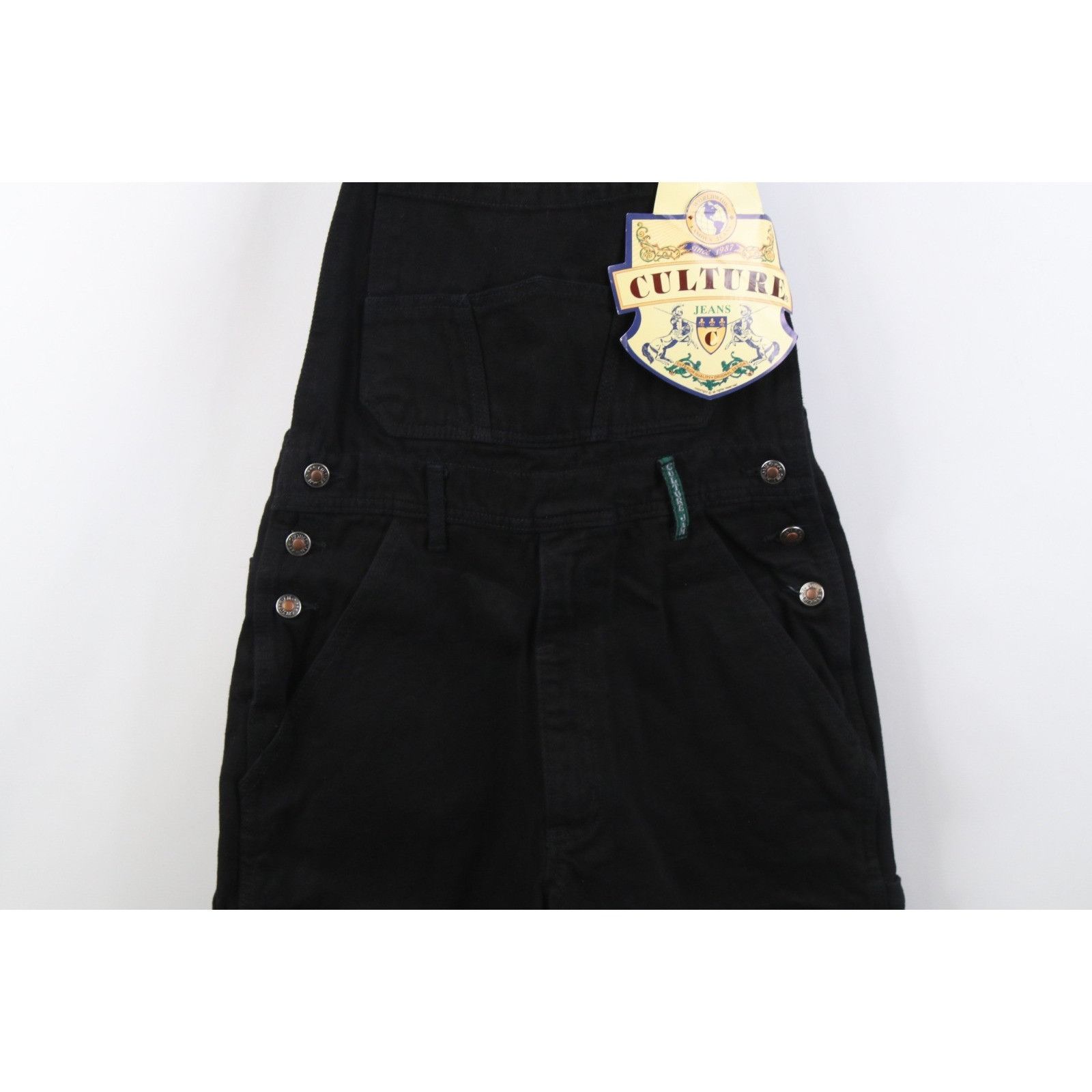 Vintage Deadstock Vintage 90s Streetwear Baggy Denim Shortalls Size 26" / US 2 / IT 38 - 3 Thumbnail