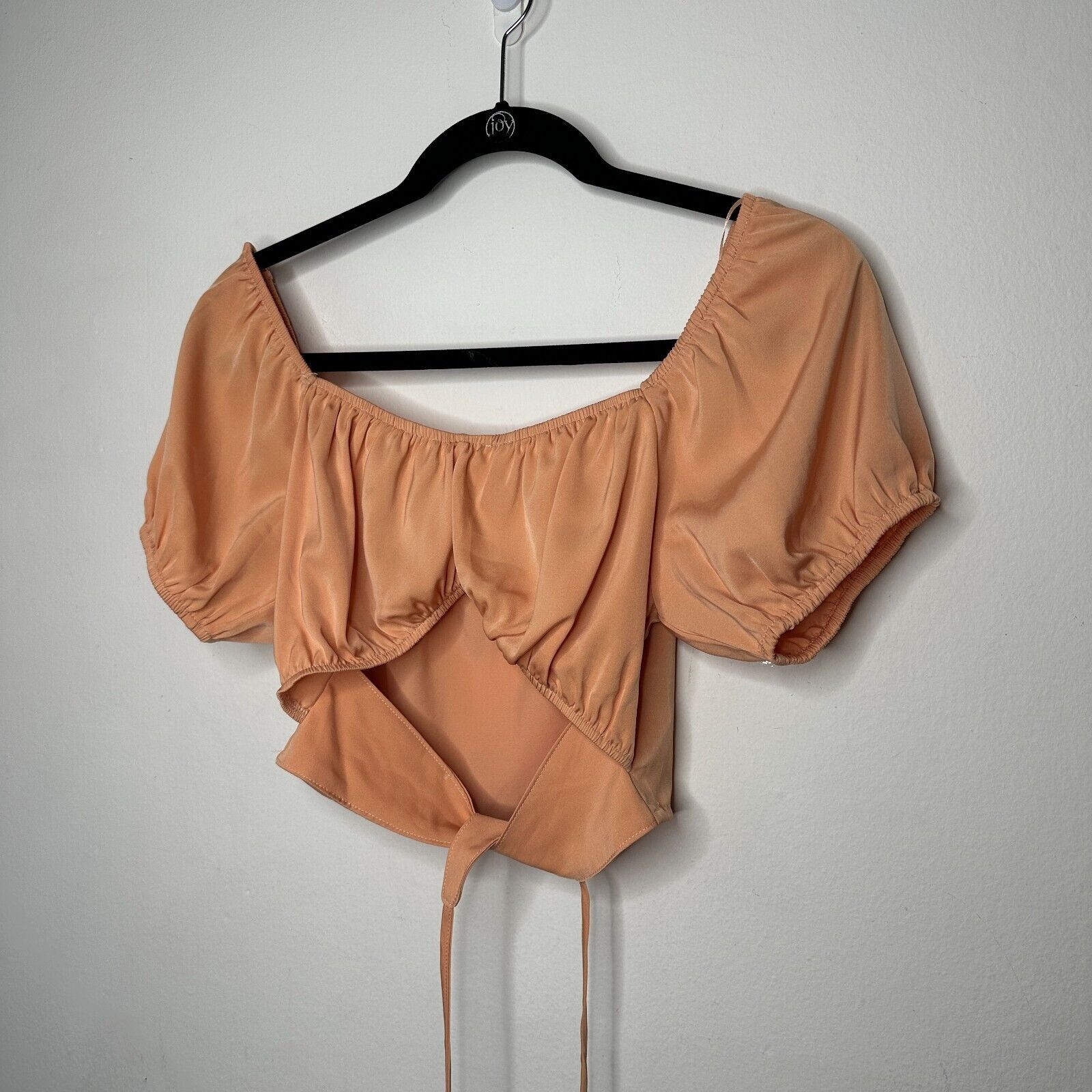 Other Le Lis Peach Puffed Sleeve Front Tie Elastic Crop Top L Size L / US 10 / IT 46 - 5 Thumbnail
