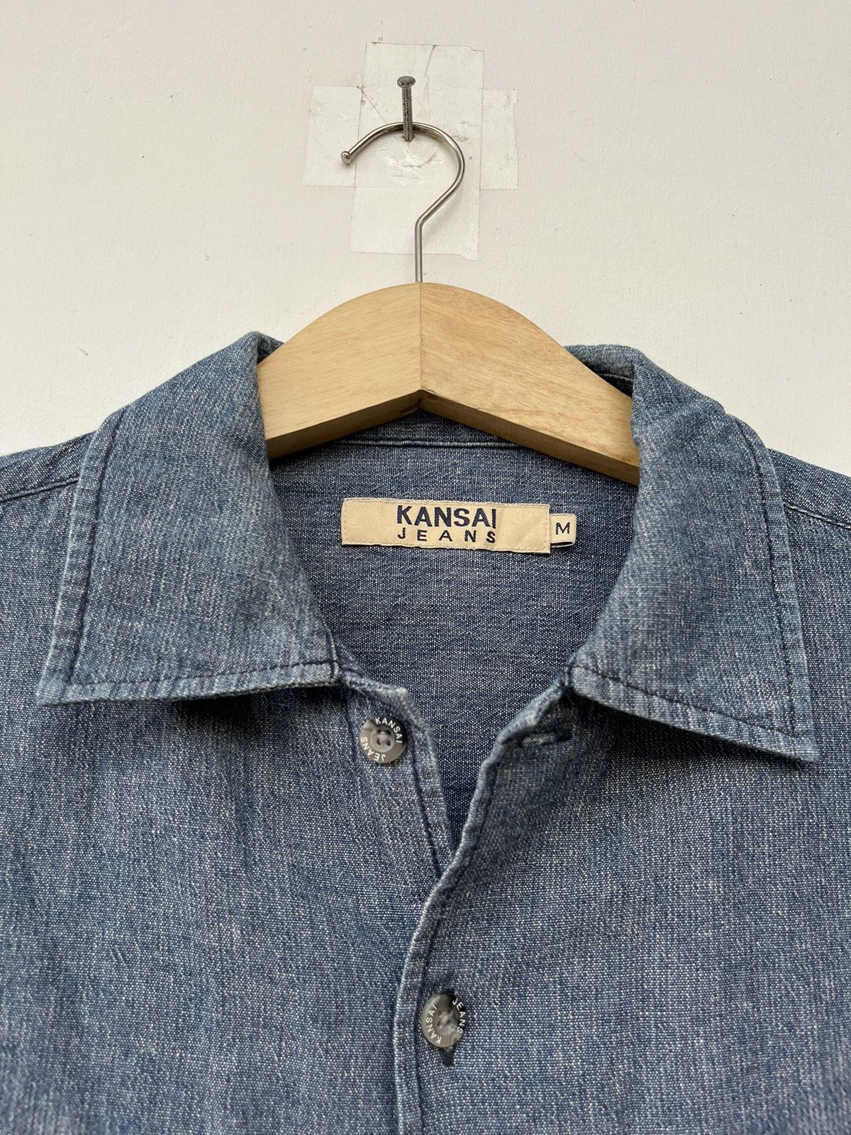 Designer × Japanese Brand × Kansai Yamamoto Y2K Kansai Yamamoto Boxy Button Up Denim Shirt Size US M / EU 48-50 / 2 - 3 Thumbnail