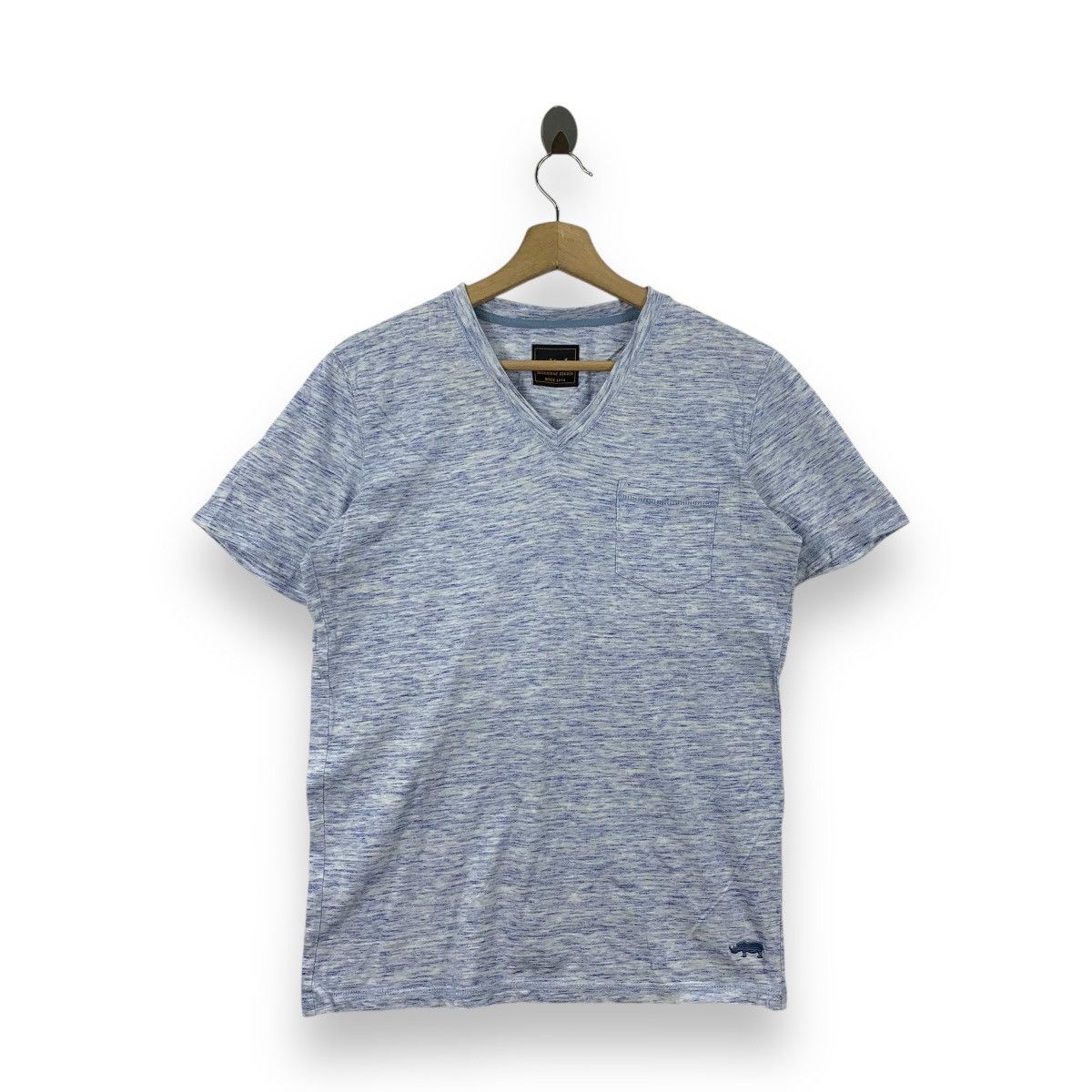 Vintage MONSIEUR NICOLE VITAL Collection Hippo V Neck Tee Shirt Size US S / EU 44-46 / 1 - 1 Thumbnail