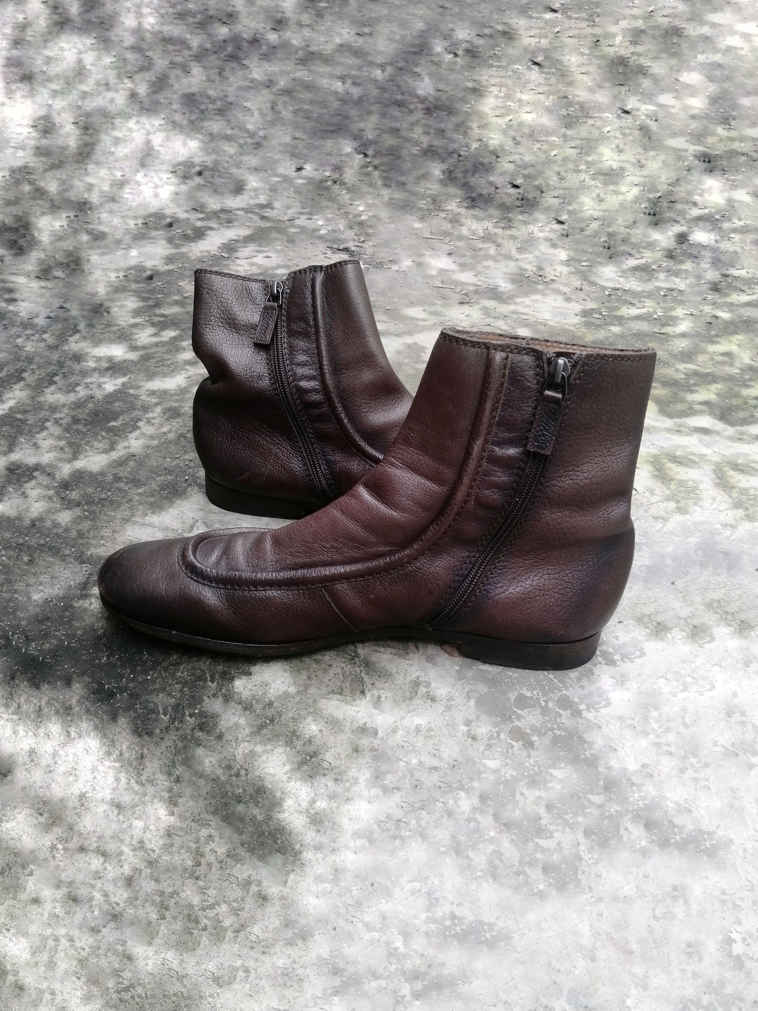 Gucci Gucci Brown Leather Zip Ankle Boots Square Toe US 9.5 Size US 9.5 / EU 42-43 - 8 Thumbnail