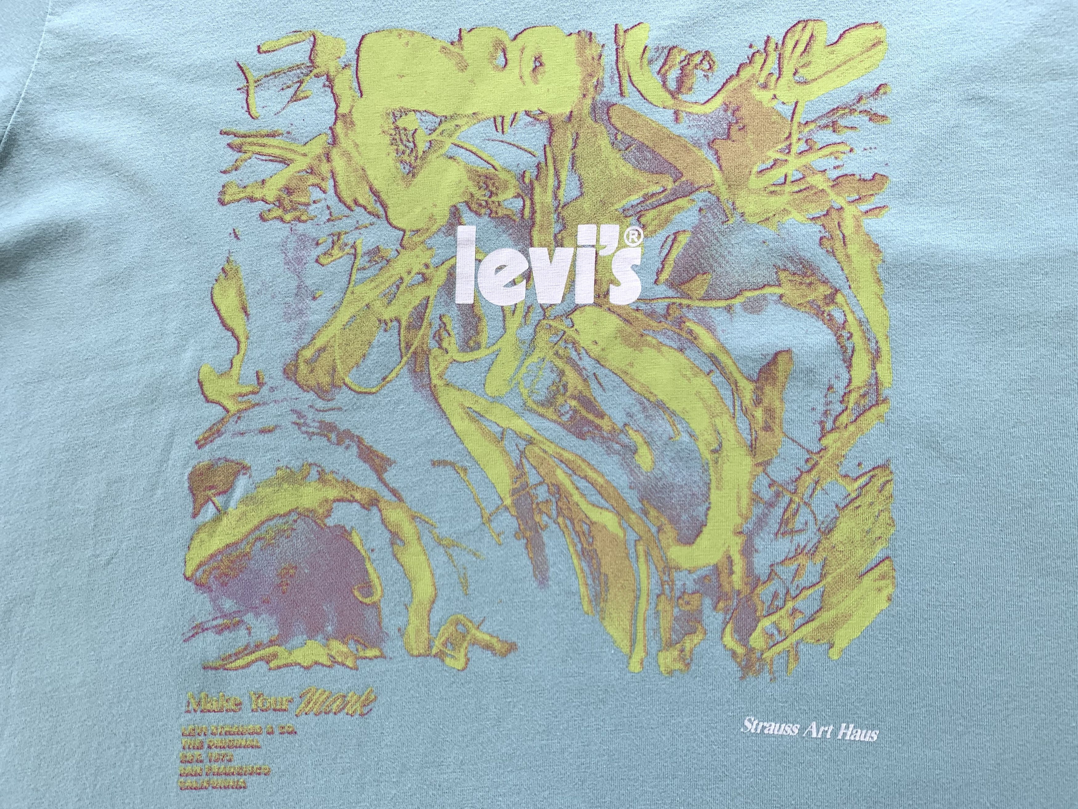 Levi's Levis Printed Turquoise T Shirt Size US M / EU 48-50 / 2 - 5 Thumbnail