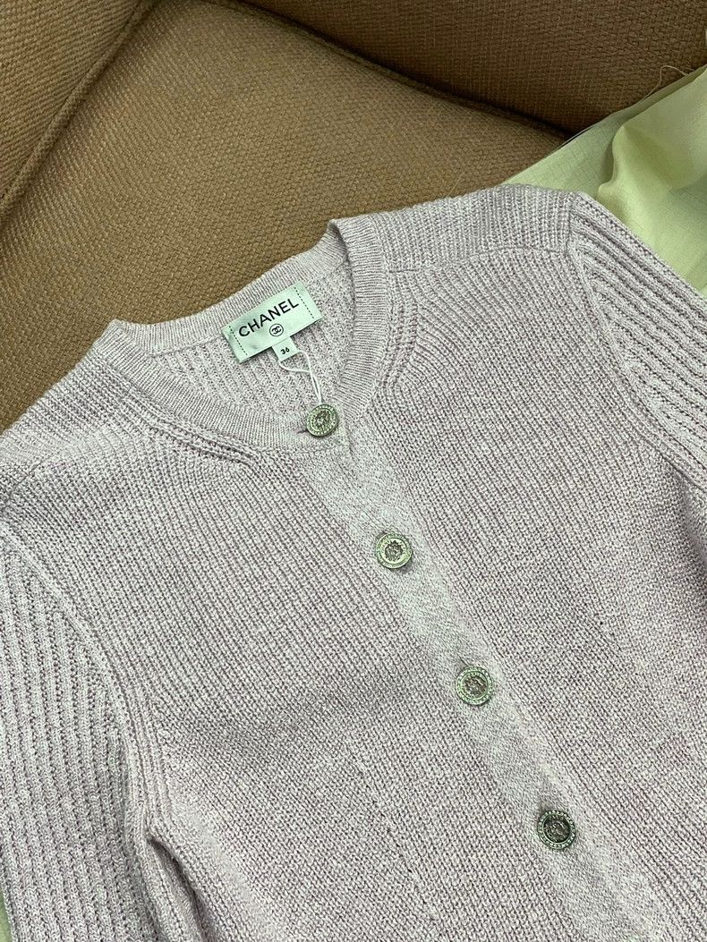 Chanel Chanel 23P pink purple pink purple knitted cardigan coat Size XS / US 0-2 / IT 36-38 - 2 Thumbnail