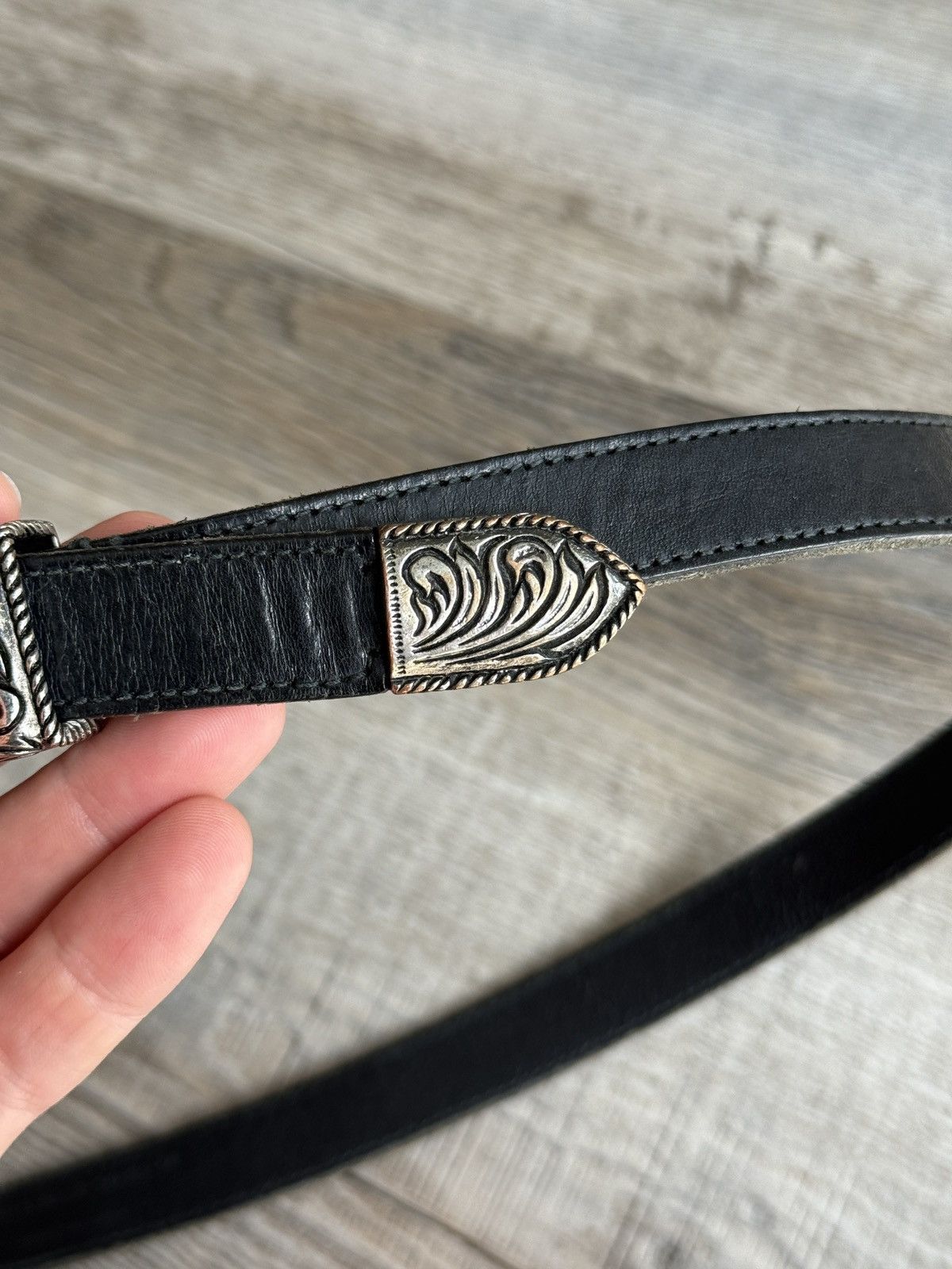 Saint Laurent Paris SS14 Hedi Slimane Leather Western Belt 30-34 Size 32 - 5 Thumbnail
