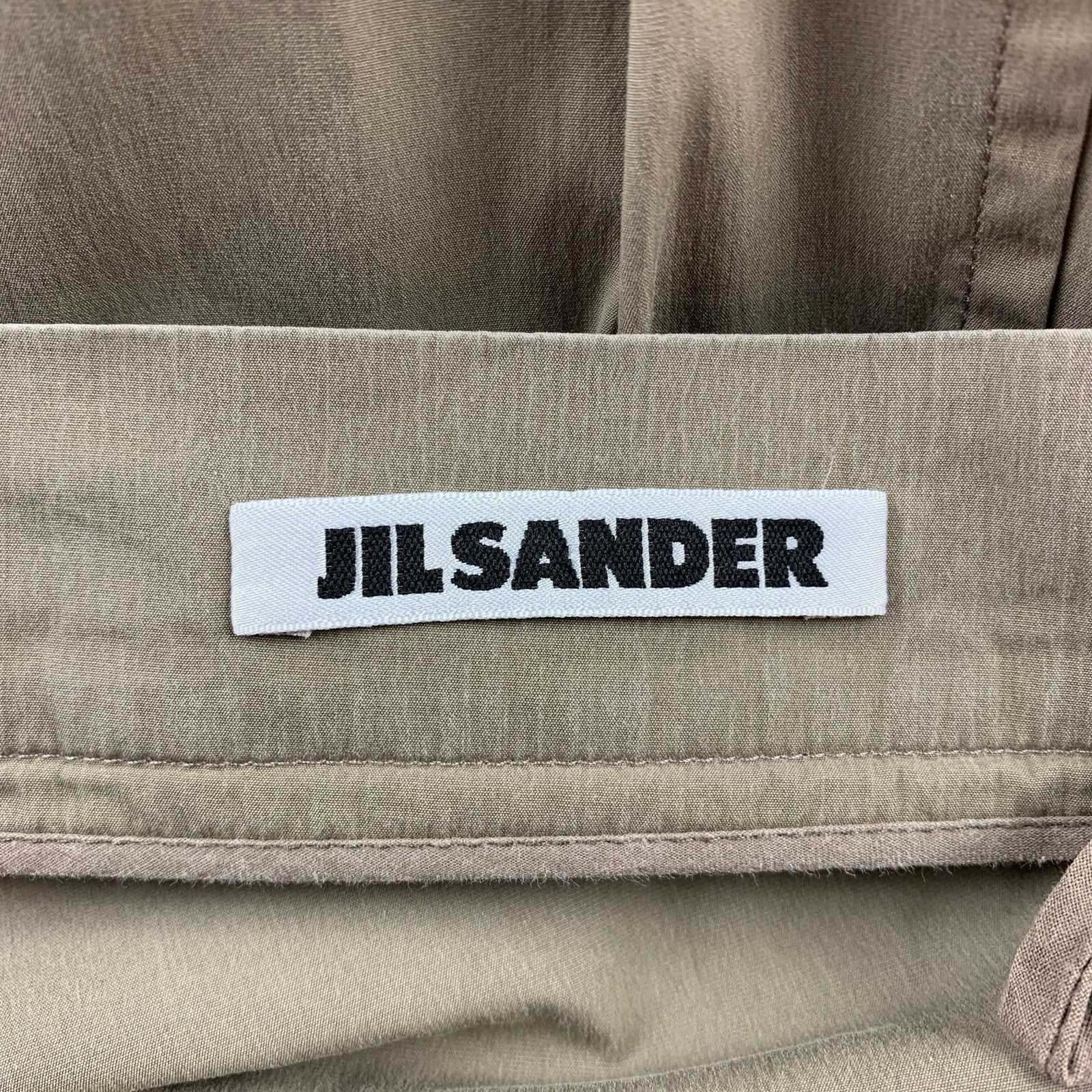 Jil Sander JIL SANDER Size 2 Taupe Cotton Blend Straight Dress Pants Size 26" / US 2 / IT 38 - 4 Thumbnail