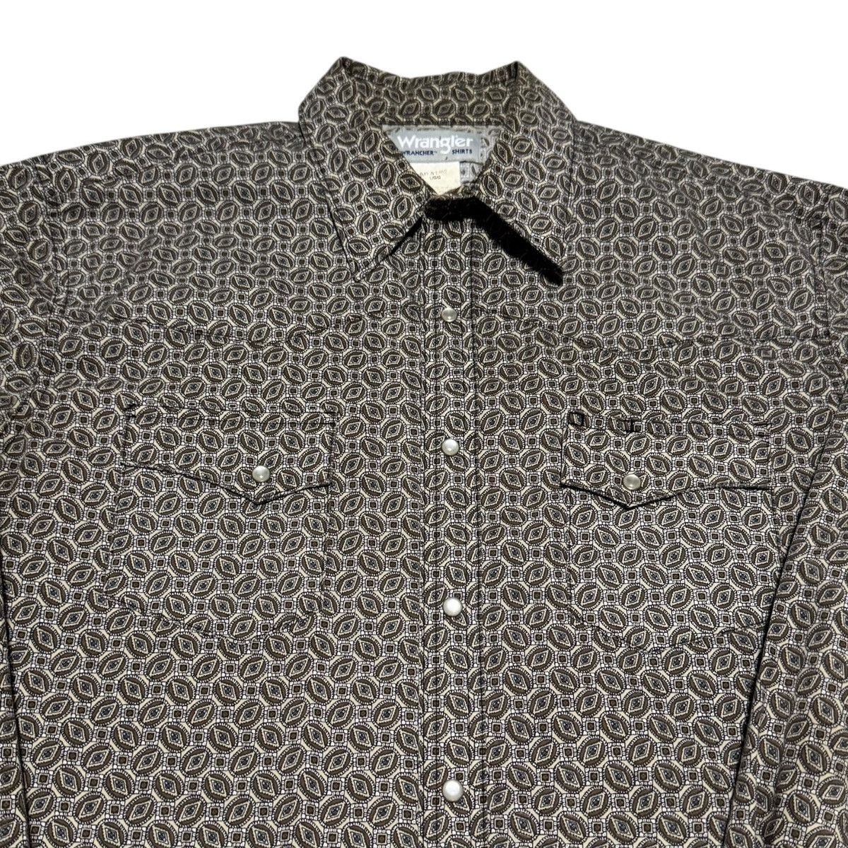 Wrangler Vintage Wrangler Wrancher Patterned Pearl Snap Shirt Men's L Size US L / EU 52-54 / 3 - 2 Thumbnail