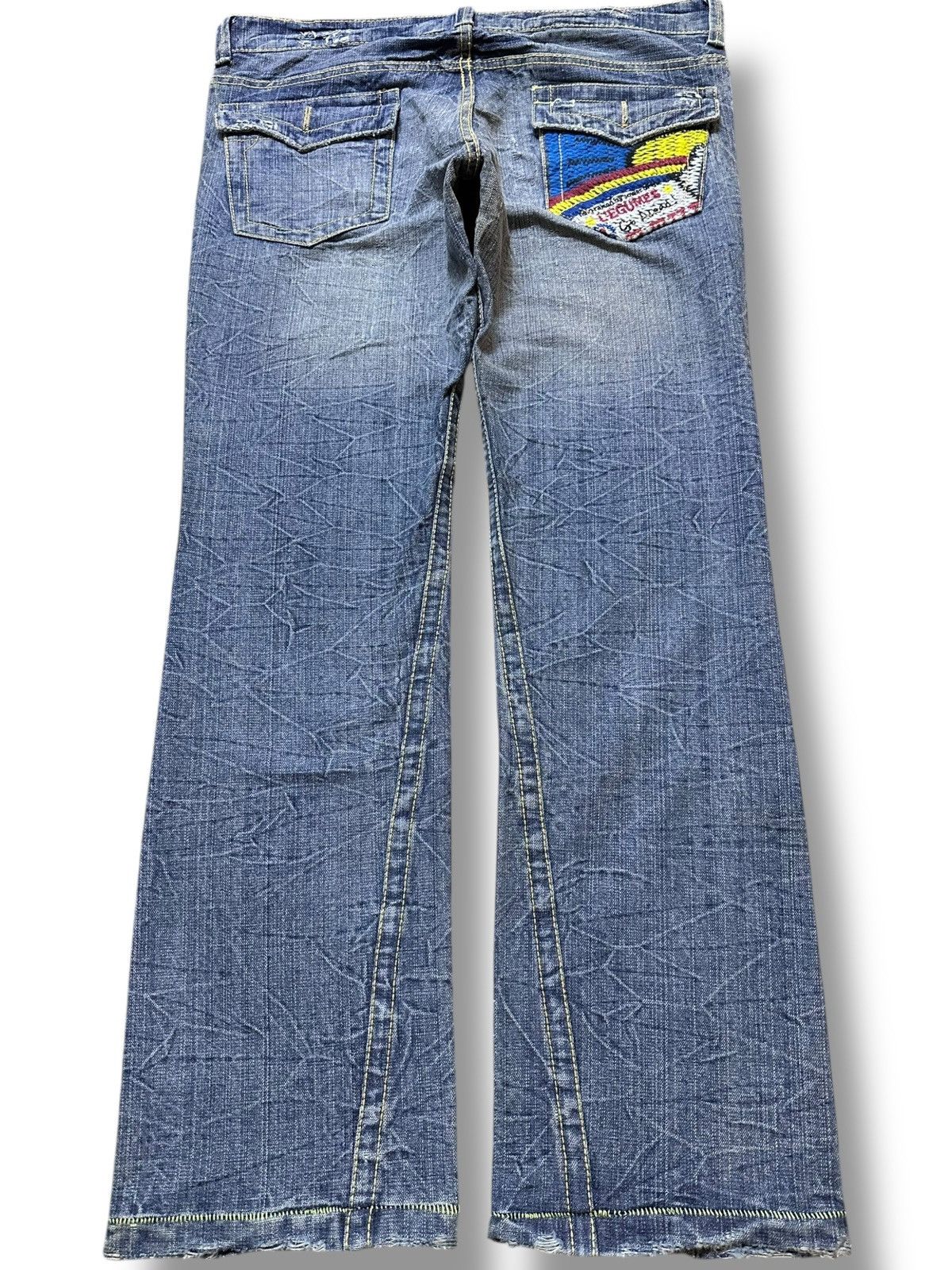 Japanese Brand Vintage Heritage Stone Baggy Wide Leg Grunge Distress Denim Size US 37 - 4 Thumbnail
