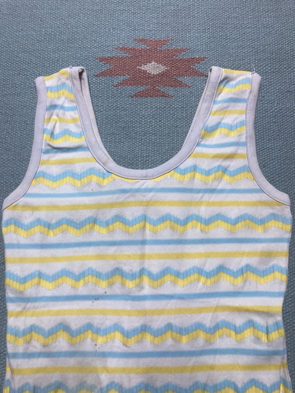 Vintage 60s 70s tank top shirt soft nylon striped beach adult small Size US S / EU 44-46 / 1 - 3 Thumbnail