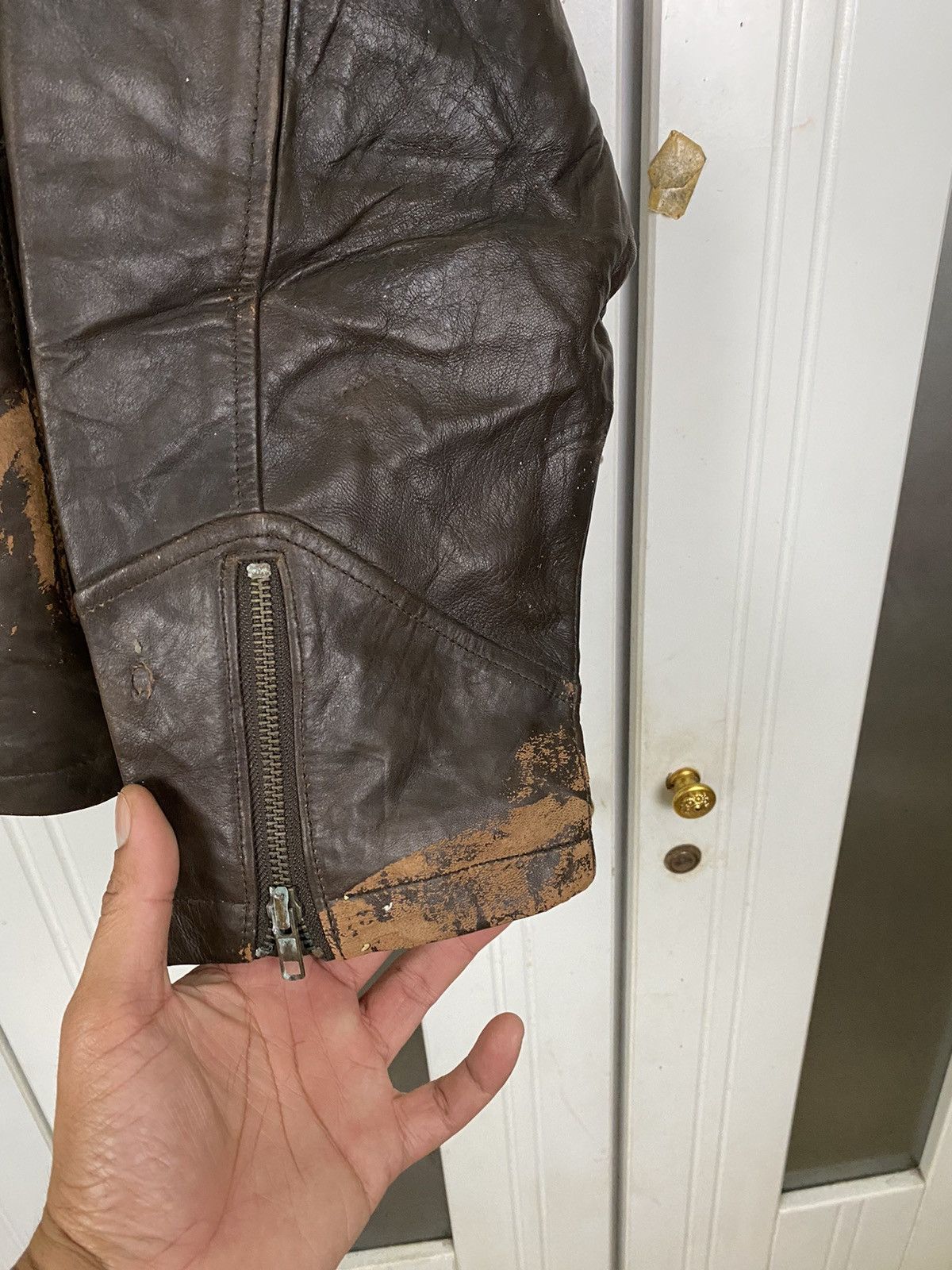 Genuine Leather × Vintage Vintage Leather Lucky Strike Jacket Size US XL / EU 56 / 4 - 6 Thumbnail