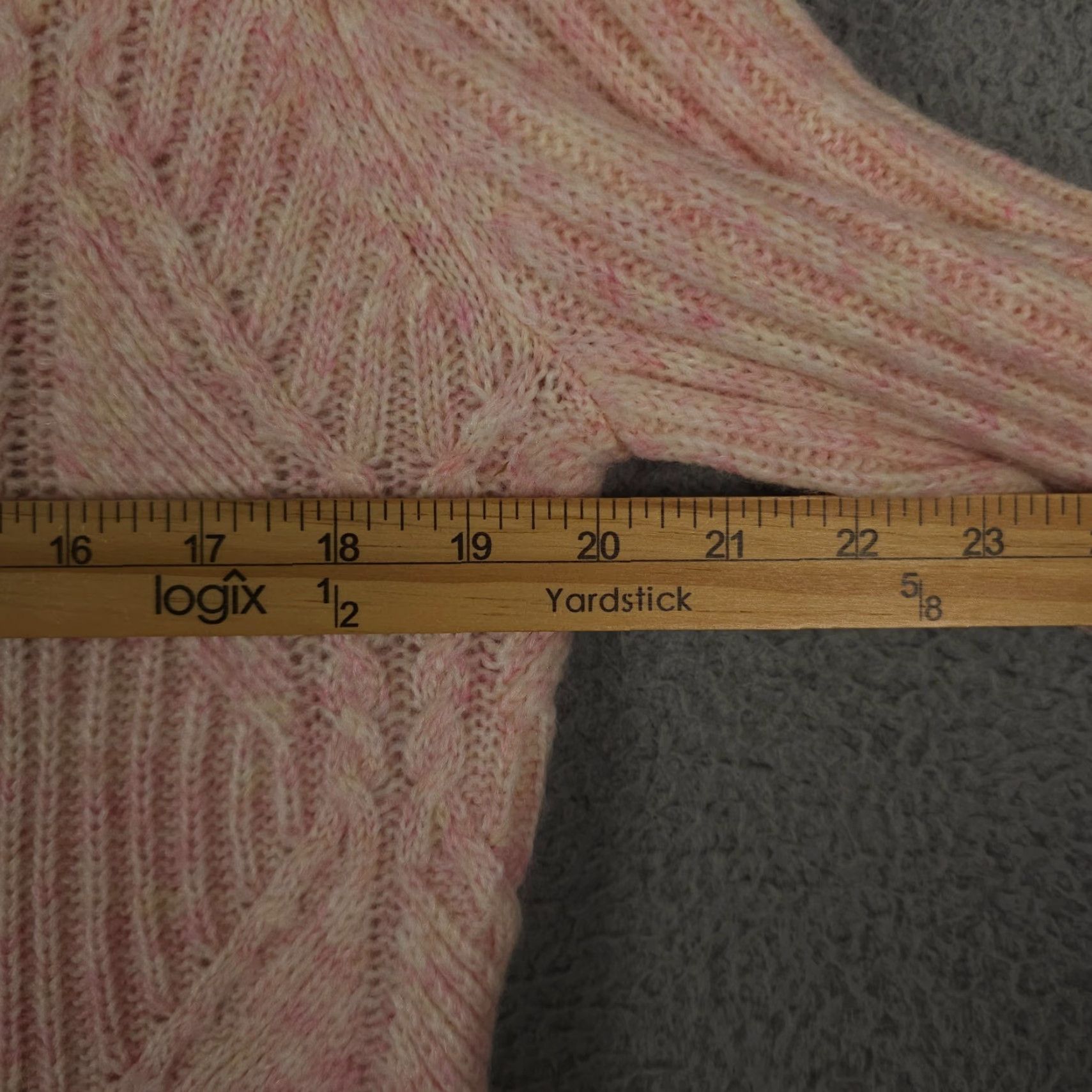 Talbots Talbots Sweater Adult L Pink Cable Knit Wool Blend Soft Knit Pullover Balloon Sleeve Size L / US 10 / IT 46 - 5 Thumbnail