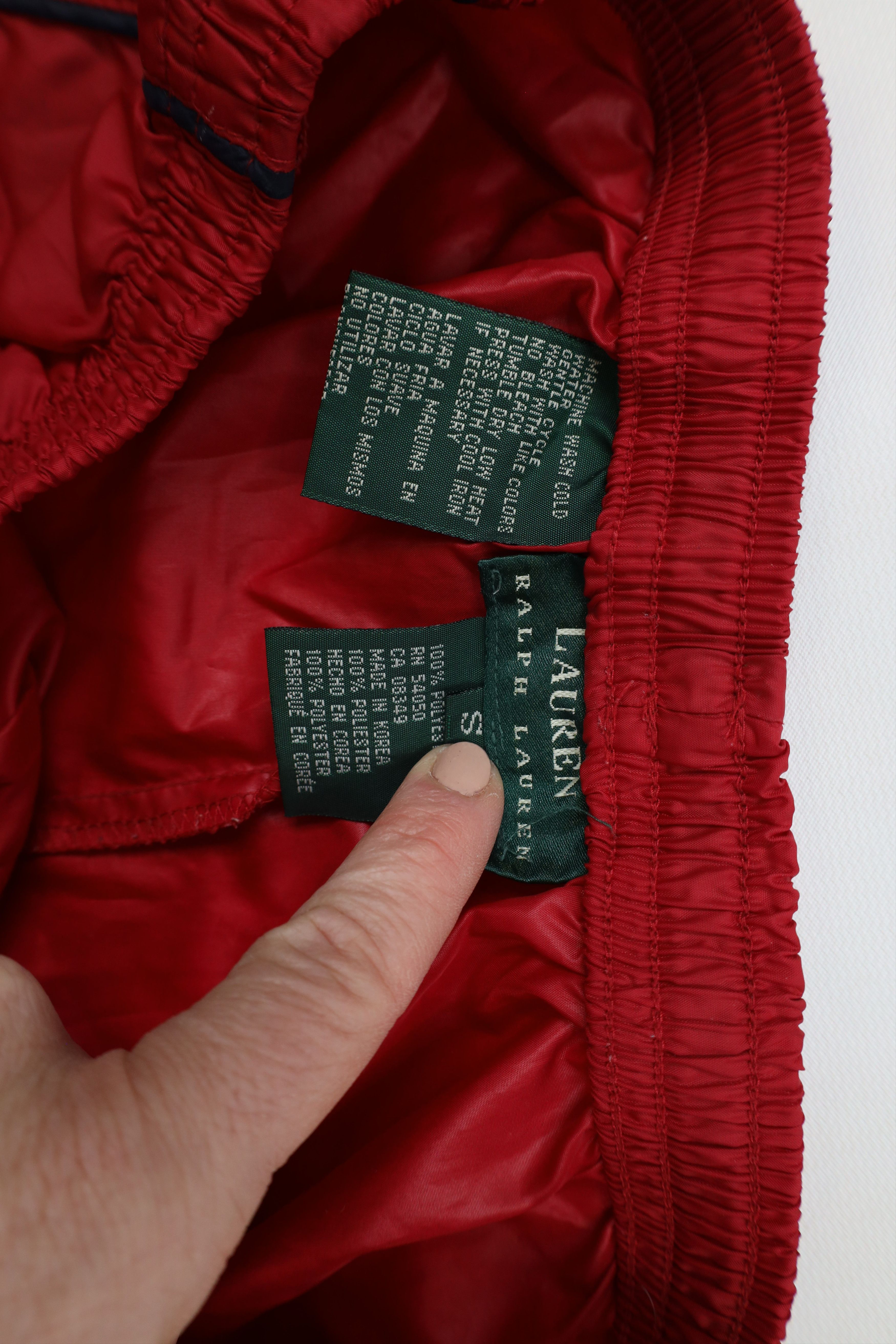Ralph Lauren × Vintage Vintage 90s Ralph Lauren Box Logo Cuffed Joggers Pants Red Size 26" / US 2 / IT 38 - 10 Thumbnail
