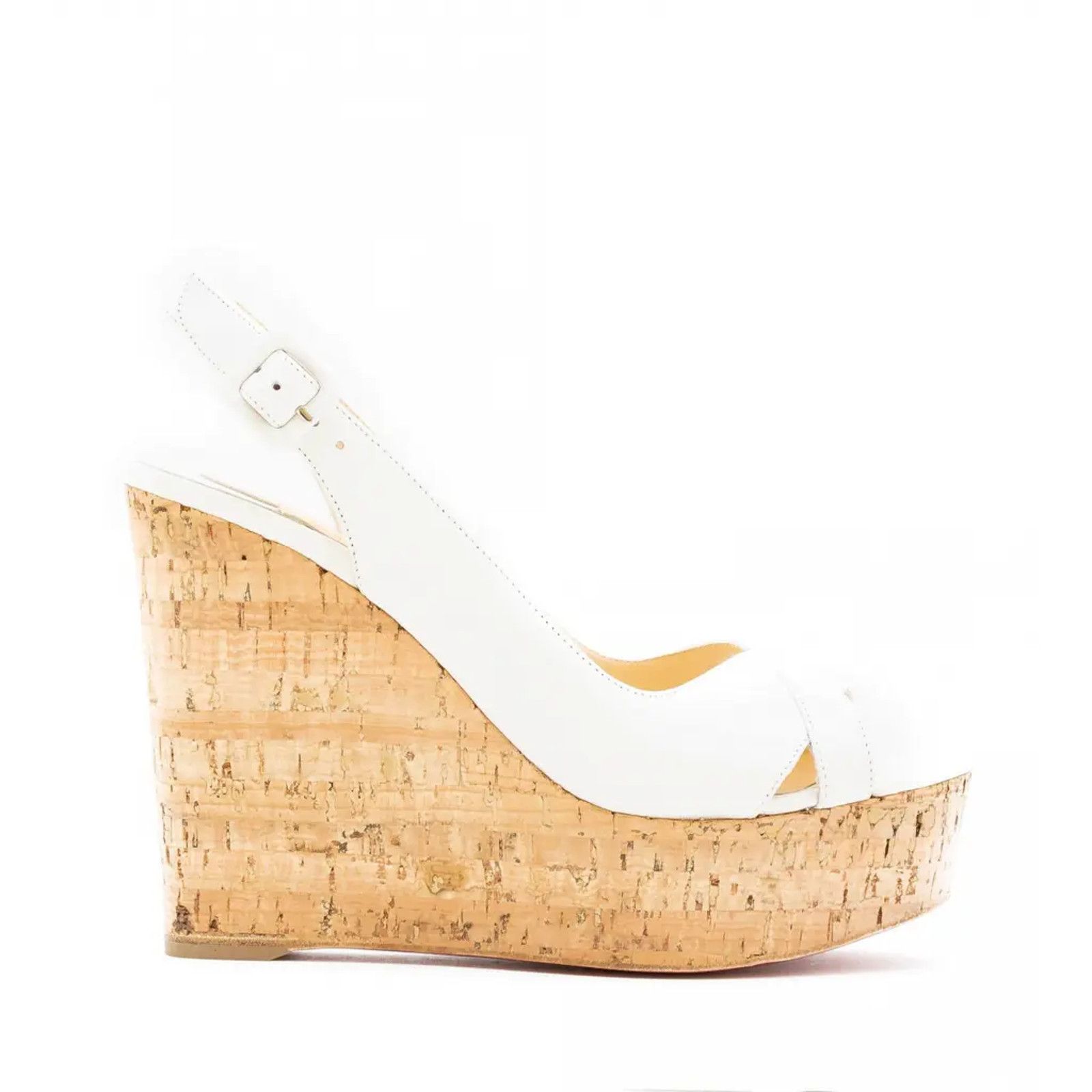 Christian Louboutin Christian Louboutin Reine De Liege 120 White Cork Platform Size US 12 / IT 42 - 5 Thumbnail