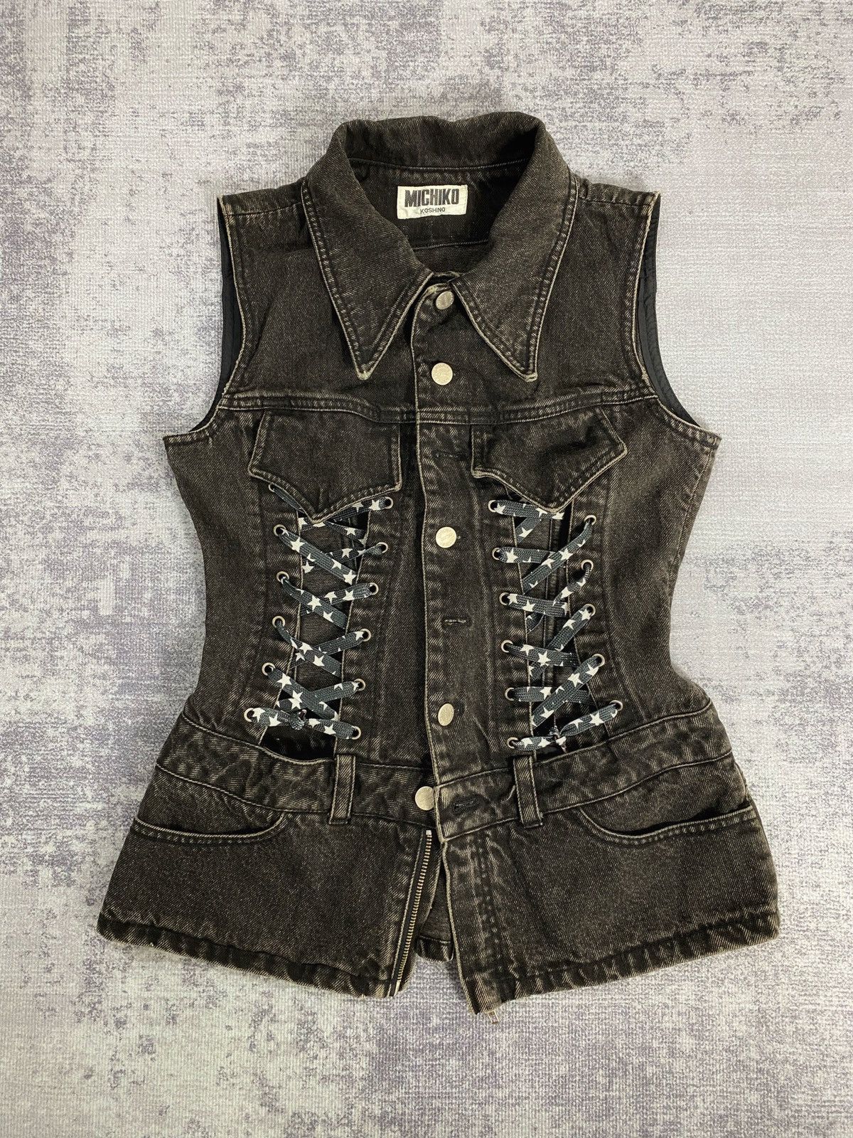 If Six Was Nine vintage michiko koshino lace up vest Size S / US 4 / IT 40 - 6 Thumbnail
