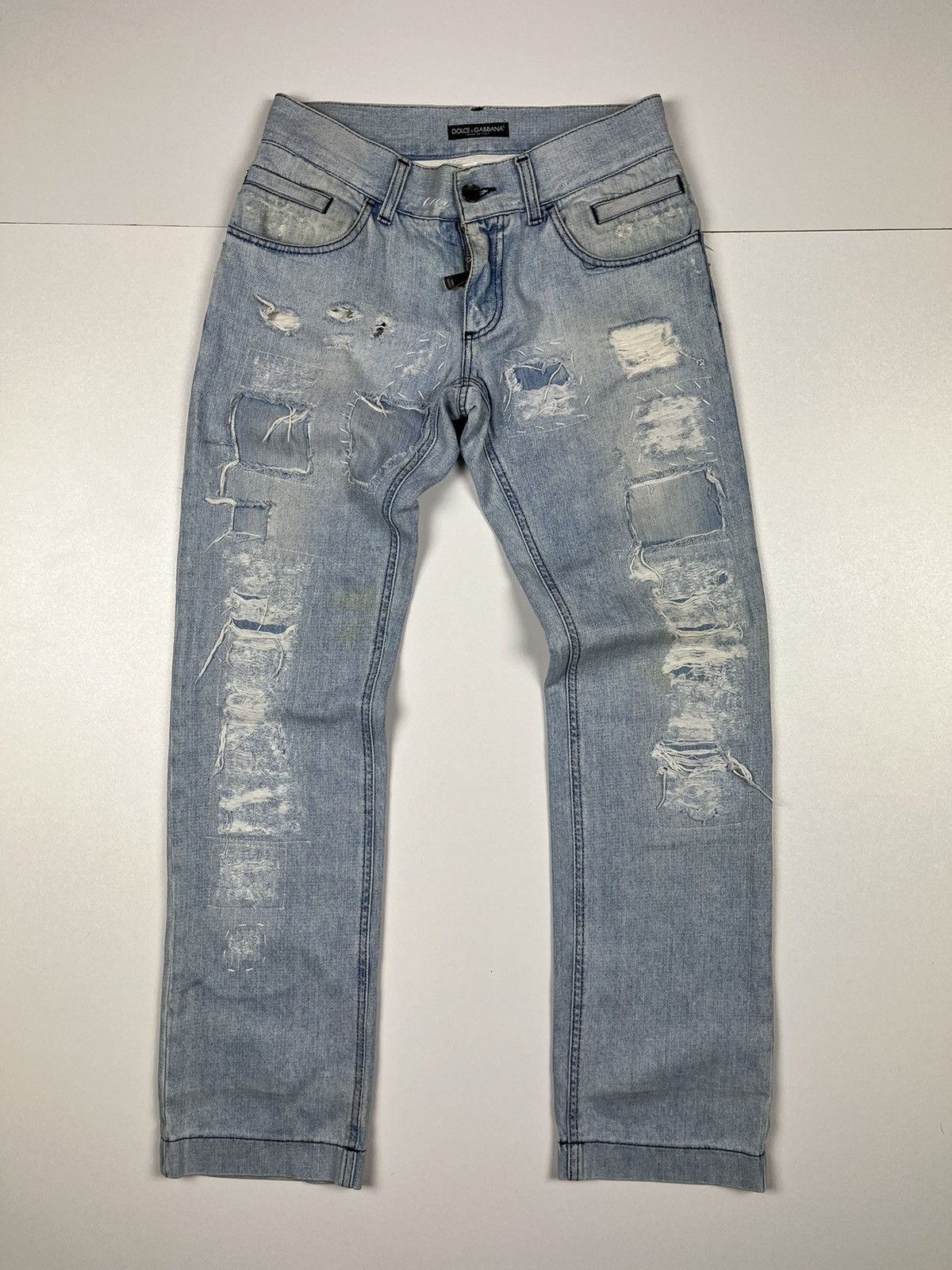 Dolce & Gabbana Vintage Dolce & Gabbana Distressed Blue Denim Metal Logo Size US 28 / EU 44 - 1 Thumbnail