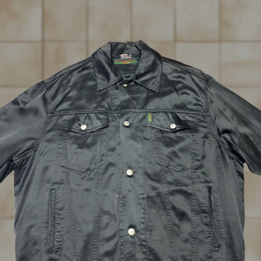 Vintage VINTAGE Katharine Hamnett Denim Black Textured Trucker Jacket Men XL Regular Cotton Jacket Mens XL Black RARE Size US XL / EU 56 / 4 - 1 Thumbnail