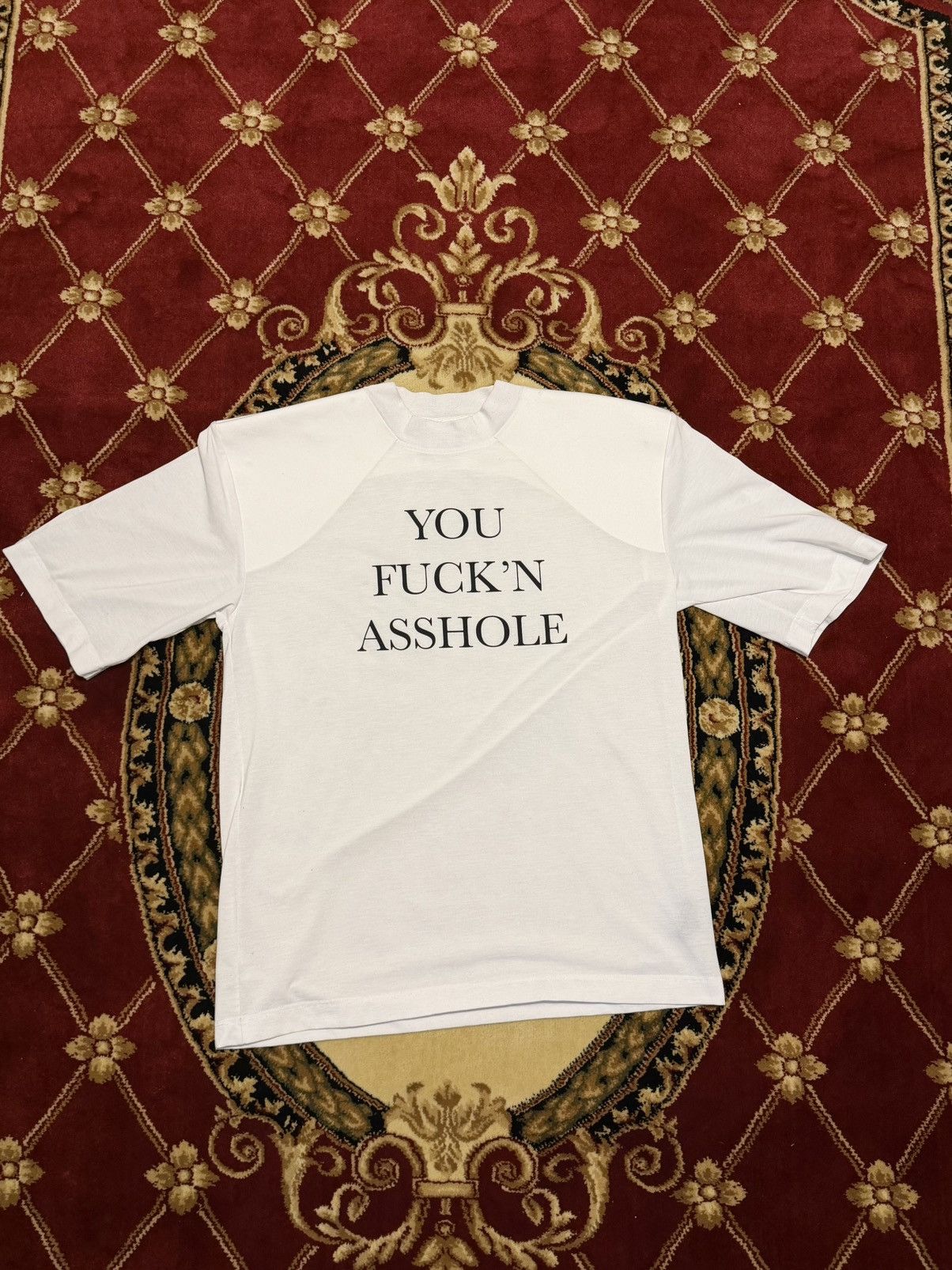 SSENSE × Vetements “You Fuck'n Asshole” Football Shoulder T-Shirt