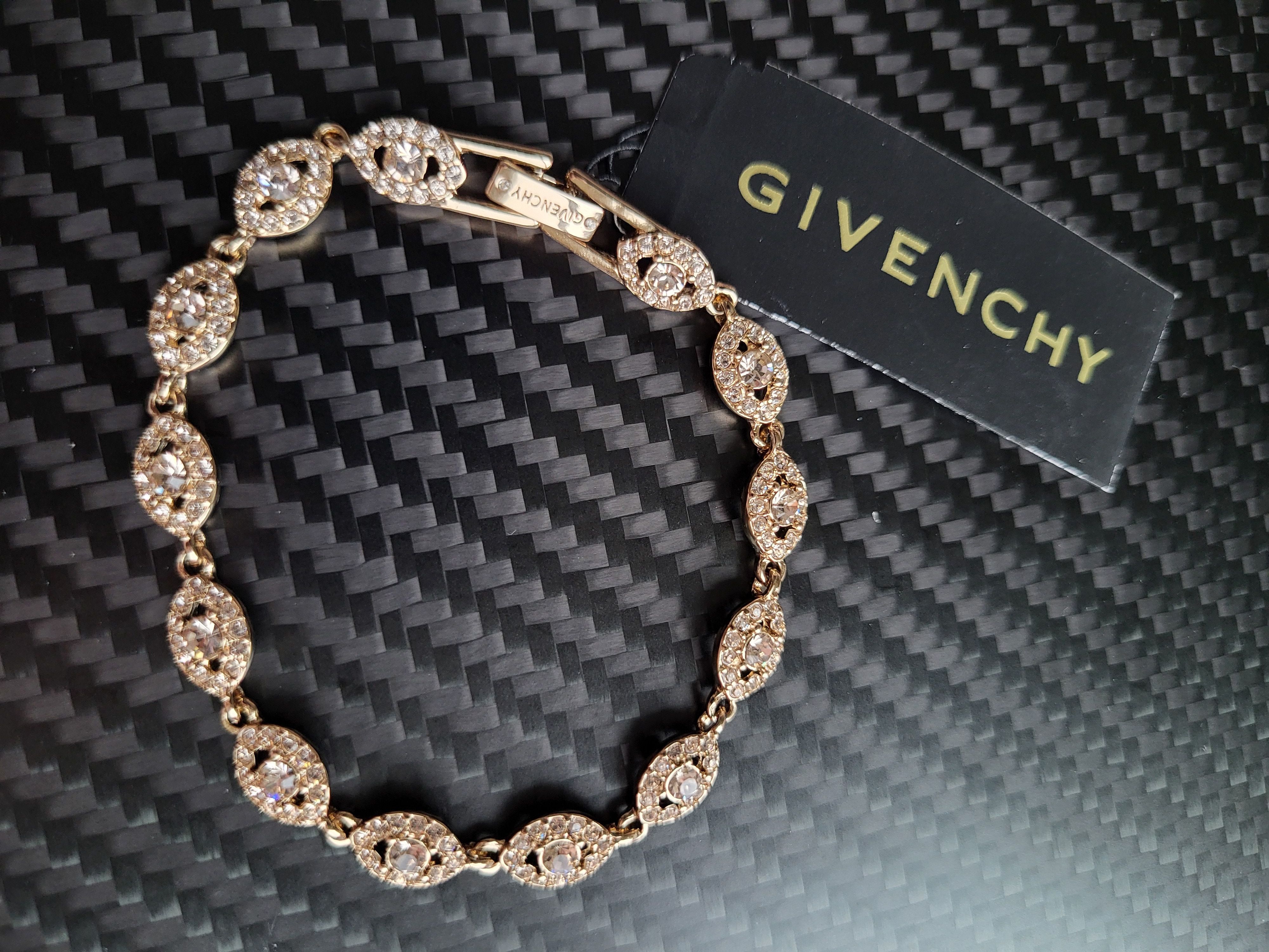 image of Givenchy Crystal Flex Gold Eye Bracelet, Men's