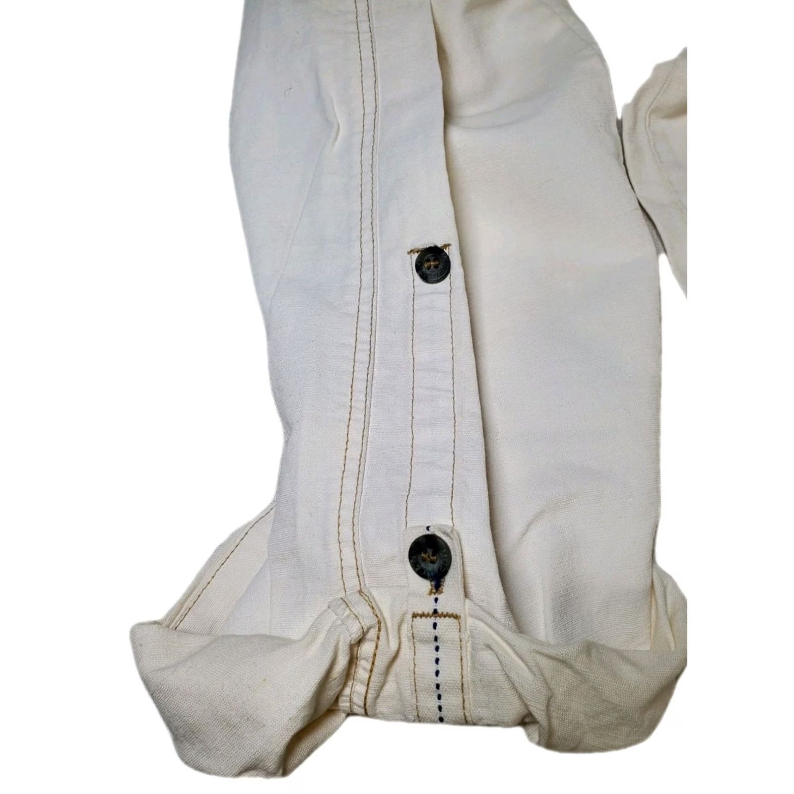 Vintage Murphy & Nye Sailmakers Chicago Nautical Cotton Pants Womens 36 Roll Up Leg Wide-Leg Cotton Linen Canvas 33 Inseam 36 Waist EUC Size 25" / US 0 / IT 36 - 4 Thumbnail
